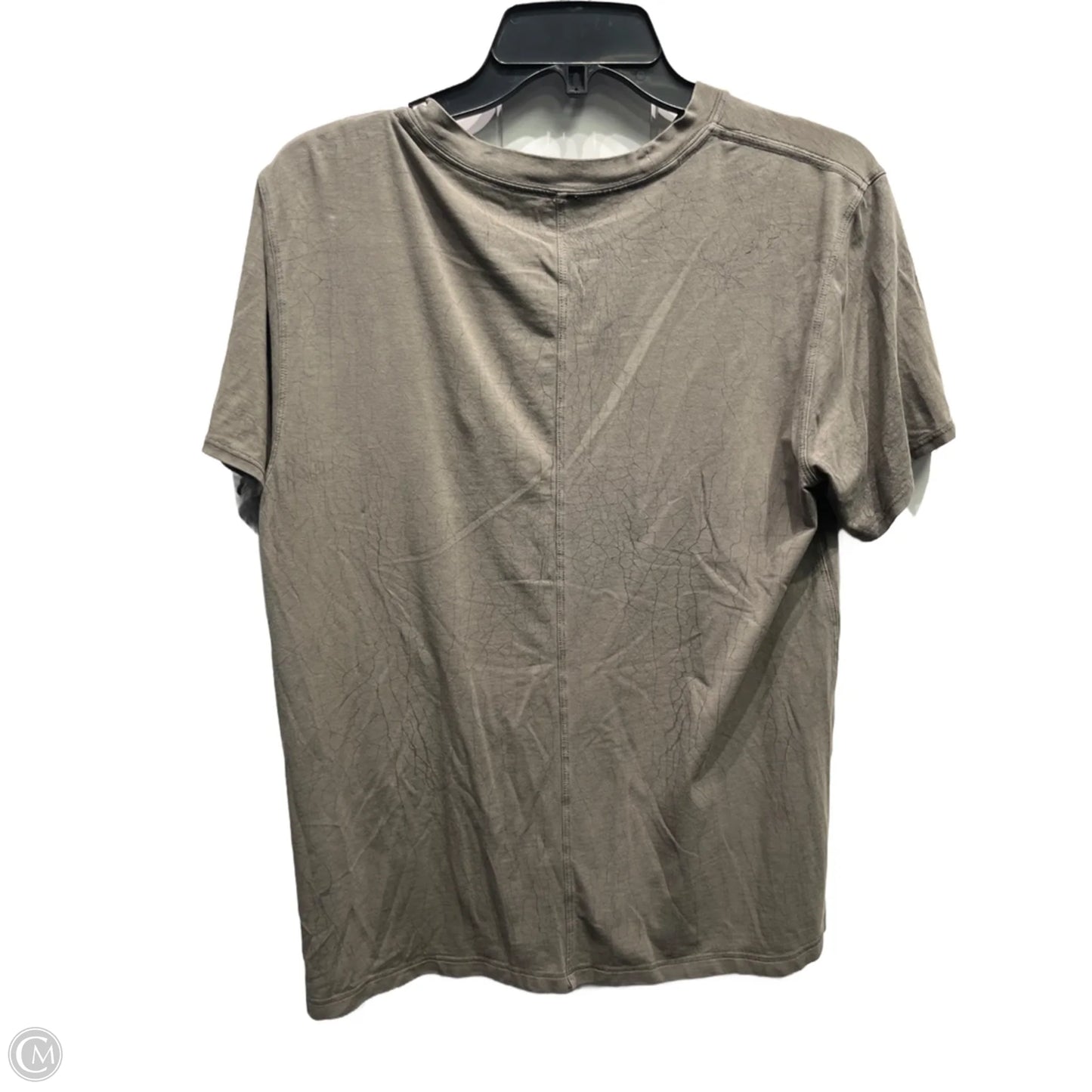 Athletic Top Short Sleeve By Lululemon In Grey, Size: M