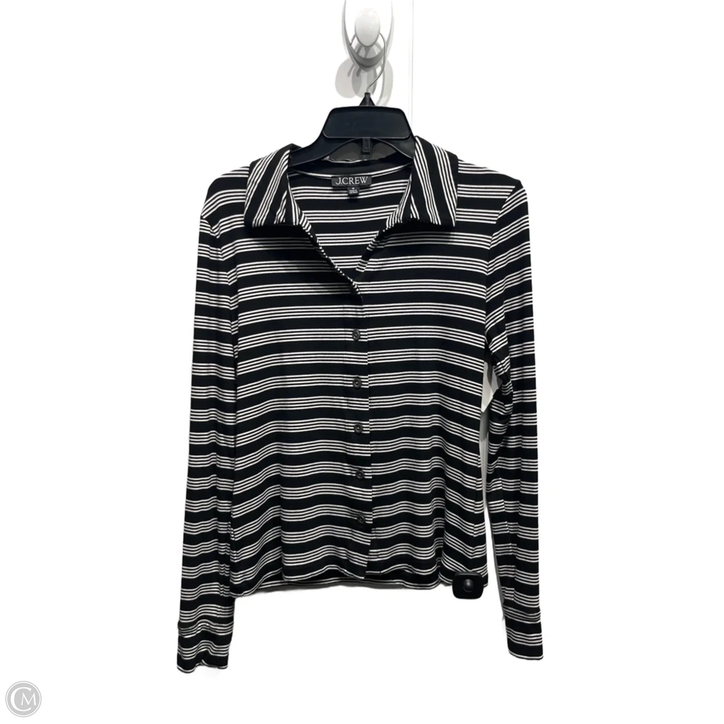 Top Long Sleeve By J. Crew In Black & White, Size: M