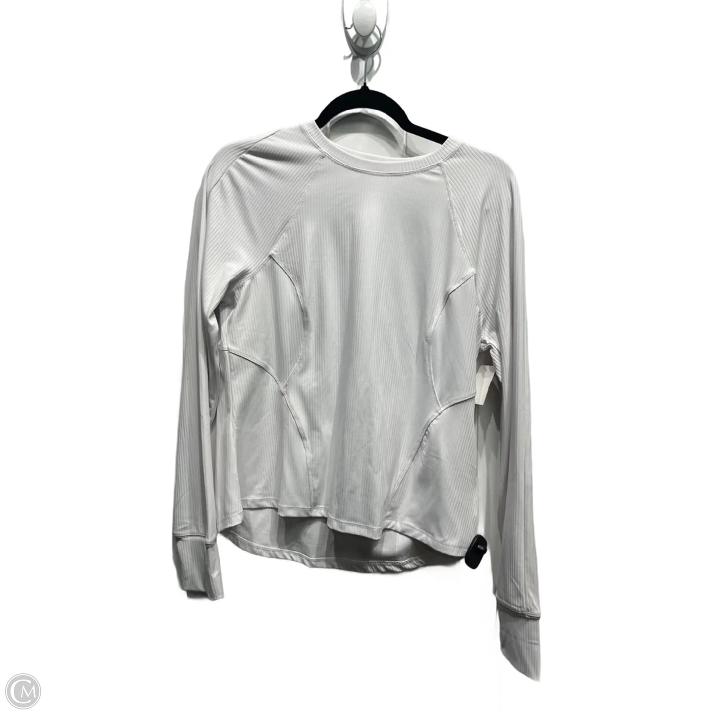 Athletic Top Long Sleeve Collar By Spyder In White, Size: L