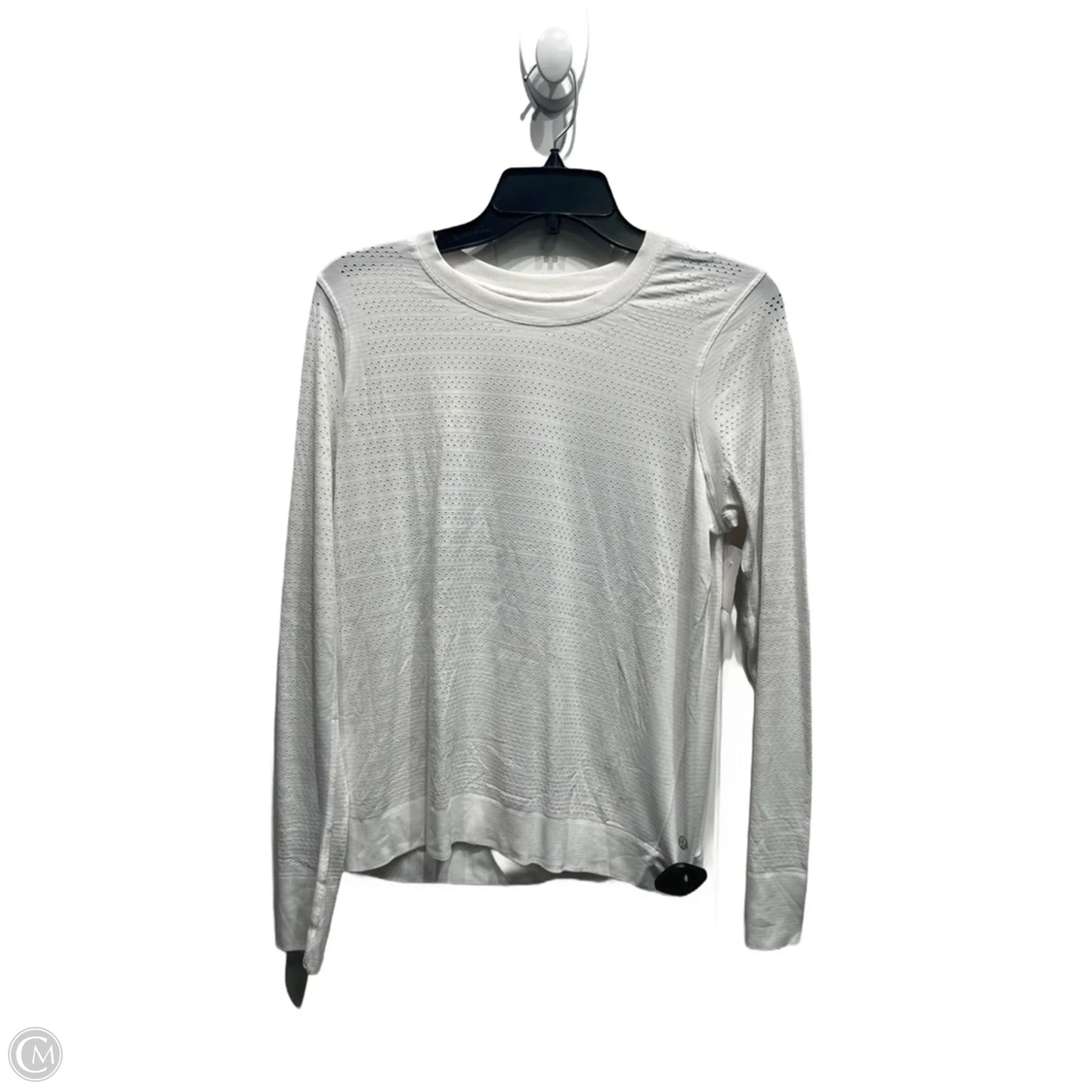 Athletic Top Long Sleeve Collar By Lululemon In White, Size: S