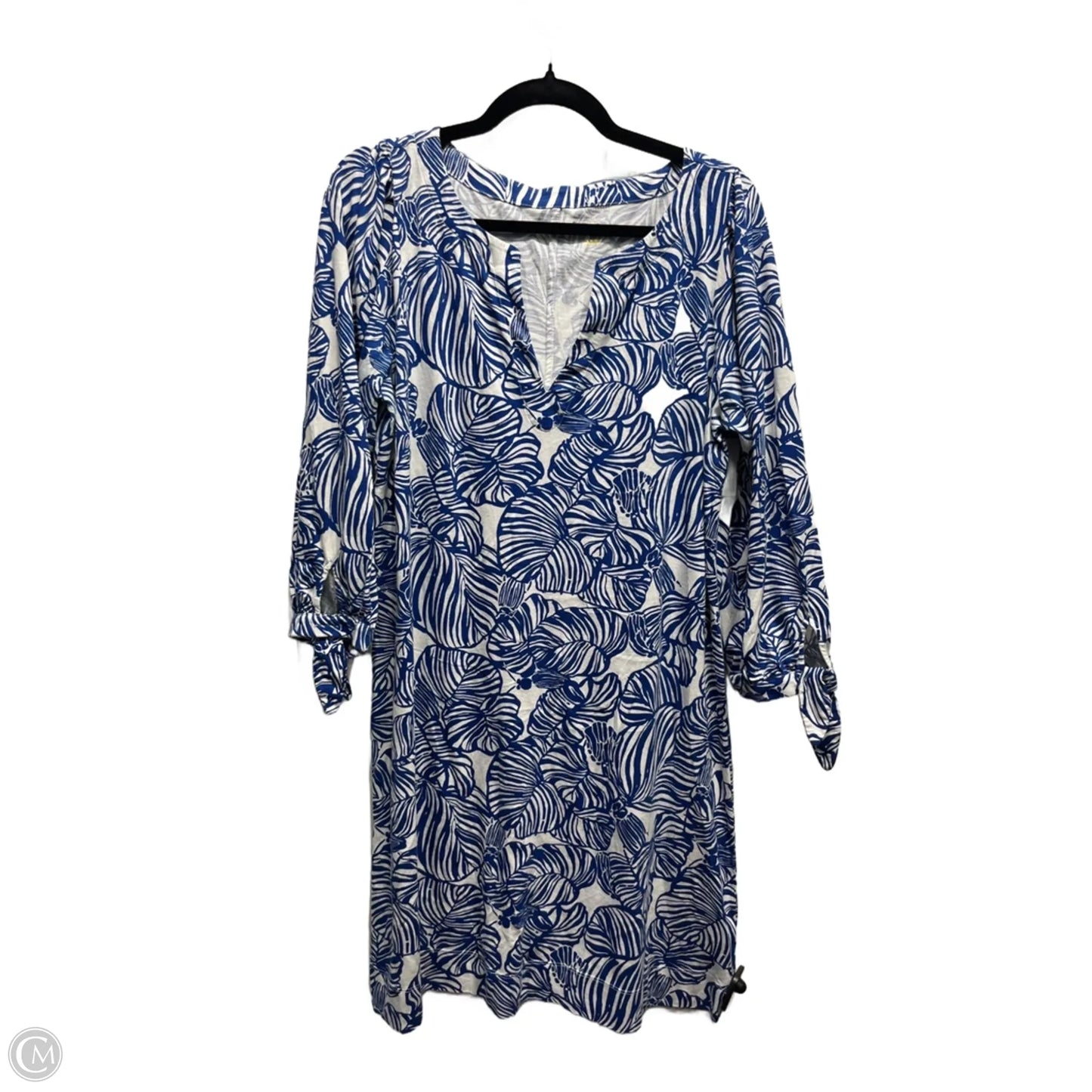 Dress Designer By Lilly Pulitzer In Blue & White, Size: L