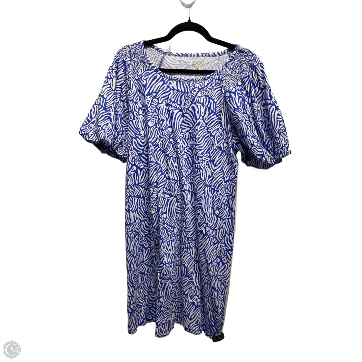 Dress Designer By Lilly Pulitzer In Blue & White, Size: L