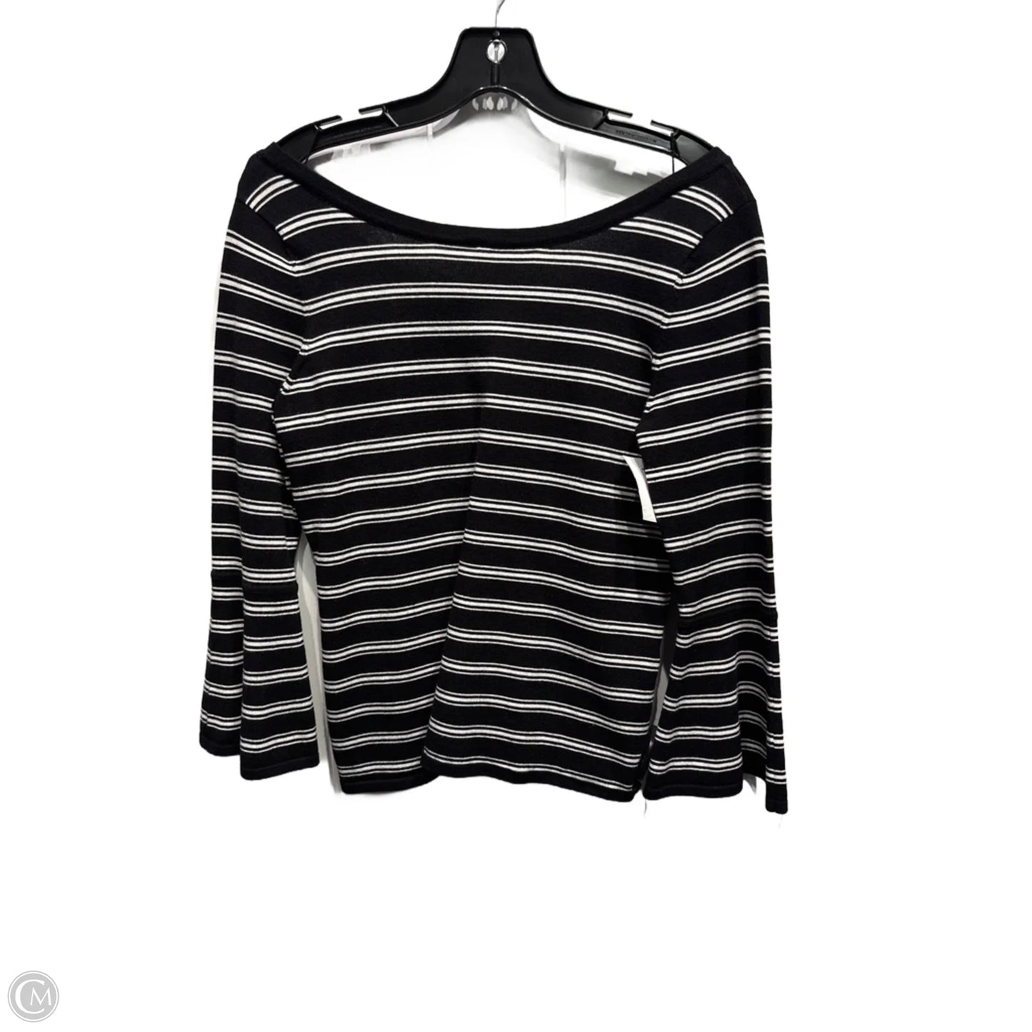 Top Long Sleeve By White House Black Market In Black & White, Size: M