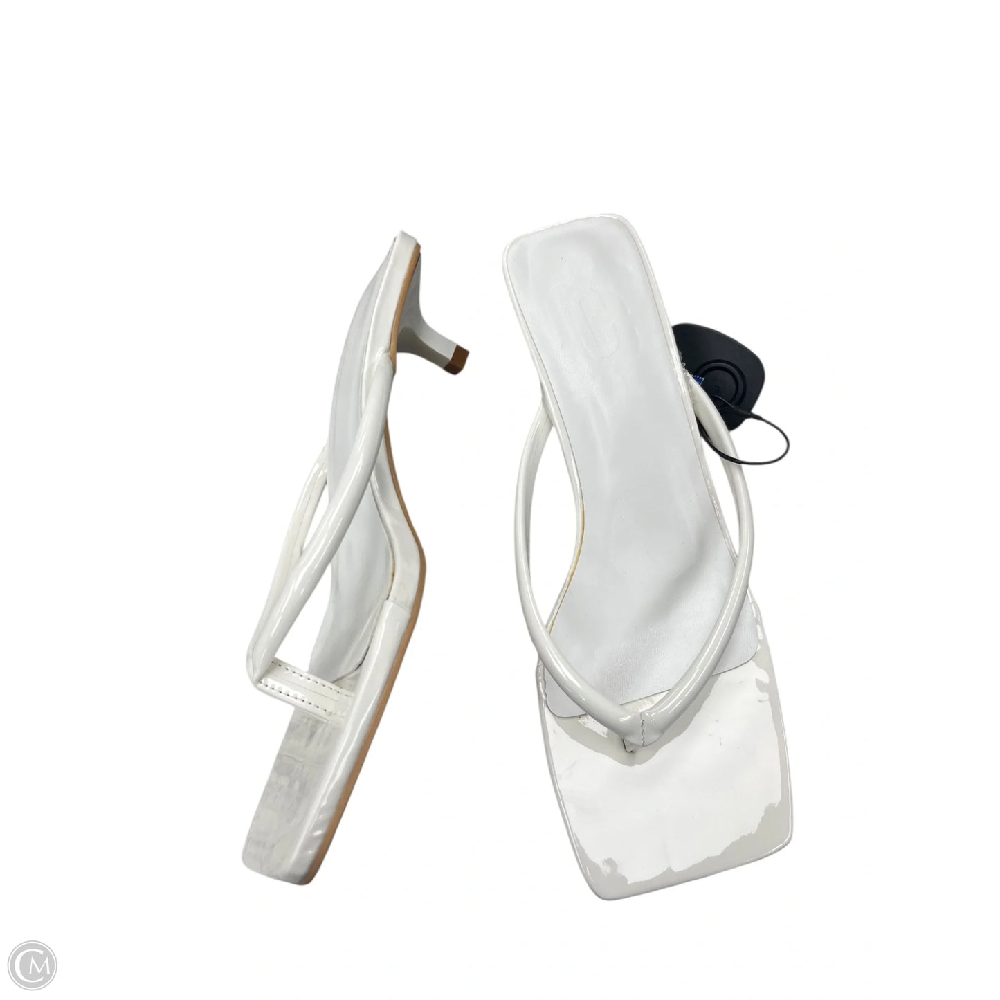 Sandals Heels Kitten By Clothes Mentor In White, Size: 11