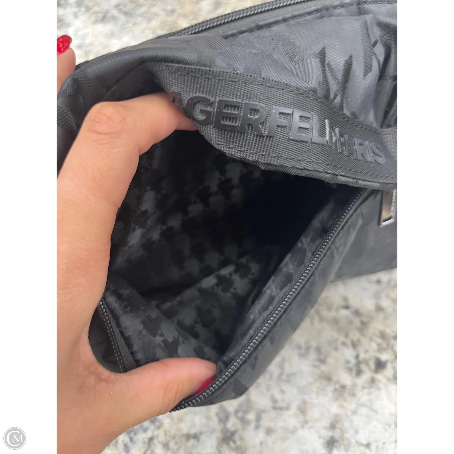 Belt Bag Designer By Karl Lagerfeld, Size: Medium