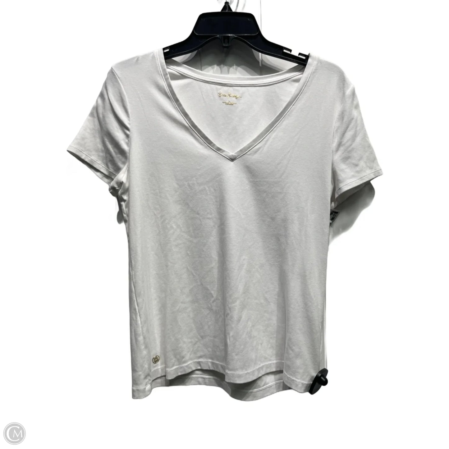 Top Short Sleeve Designer By Lilly Pulitzer In White, Size: L