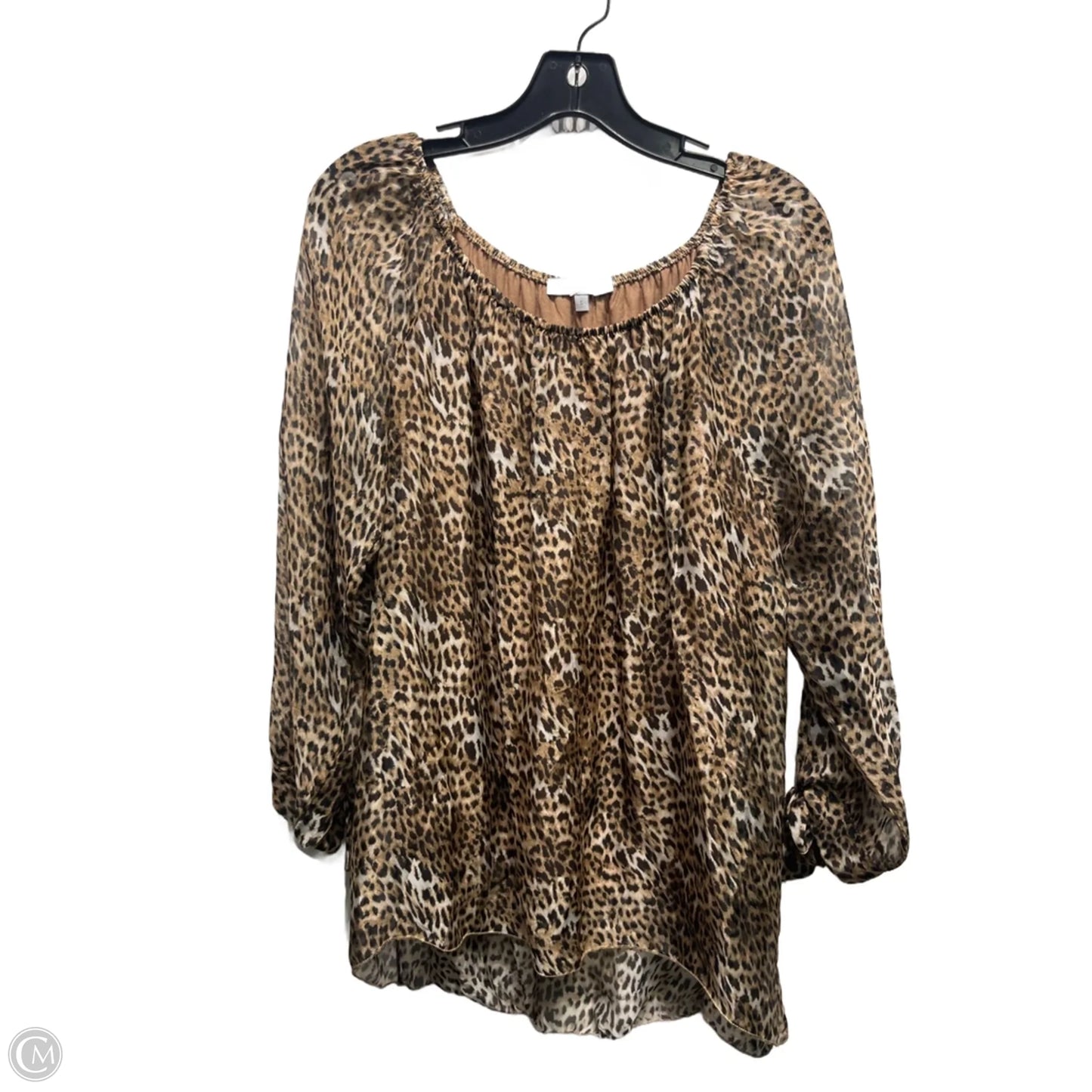 Blouse Long Sleeve By Tempo Paris In Animal Print, Size: S