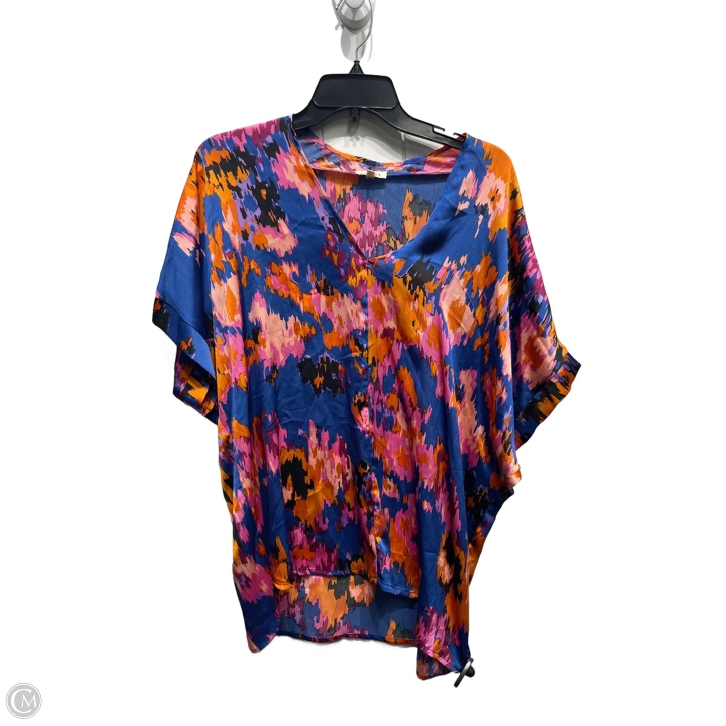 Blouse Short Sleeve By Jodifl In Blue & Orange, Size: S