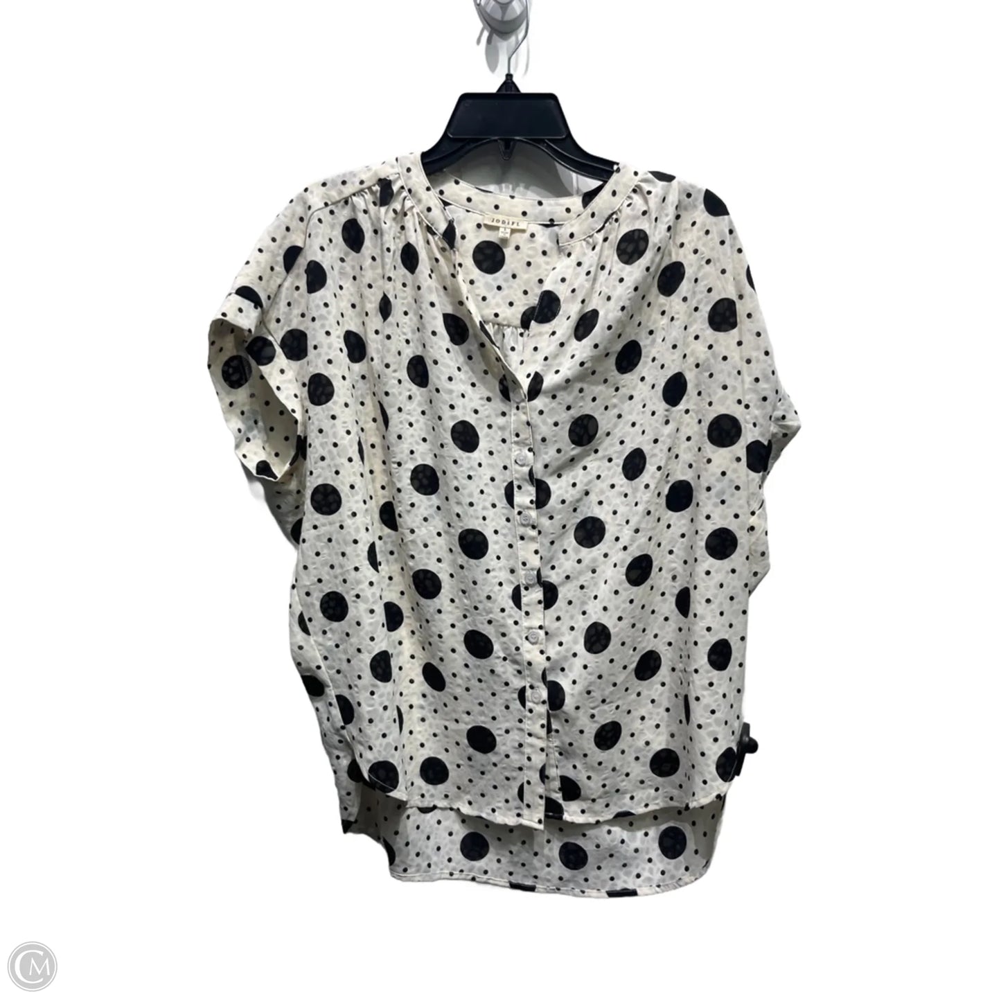 Blouse Short Sleeve By Jodifl In Black & White, Size: S