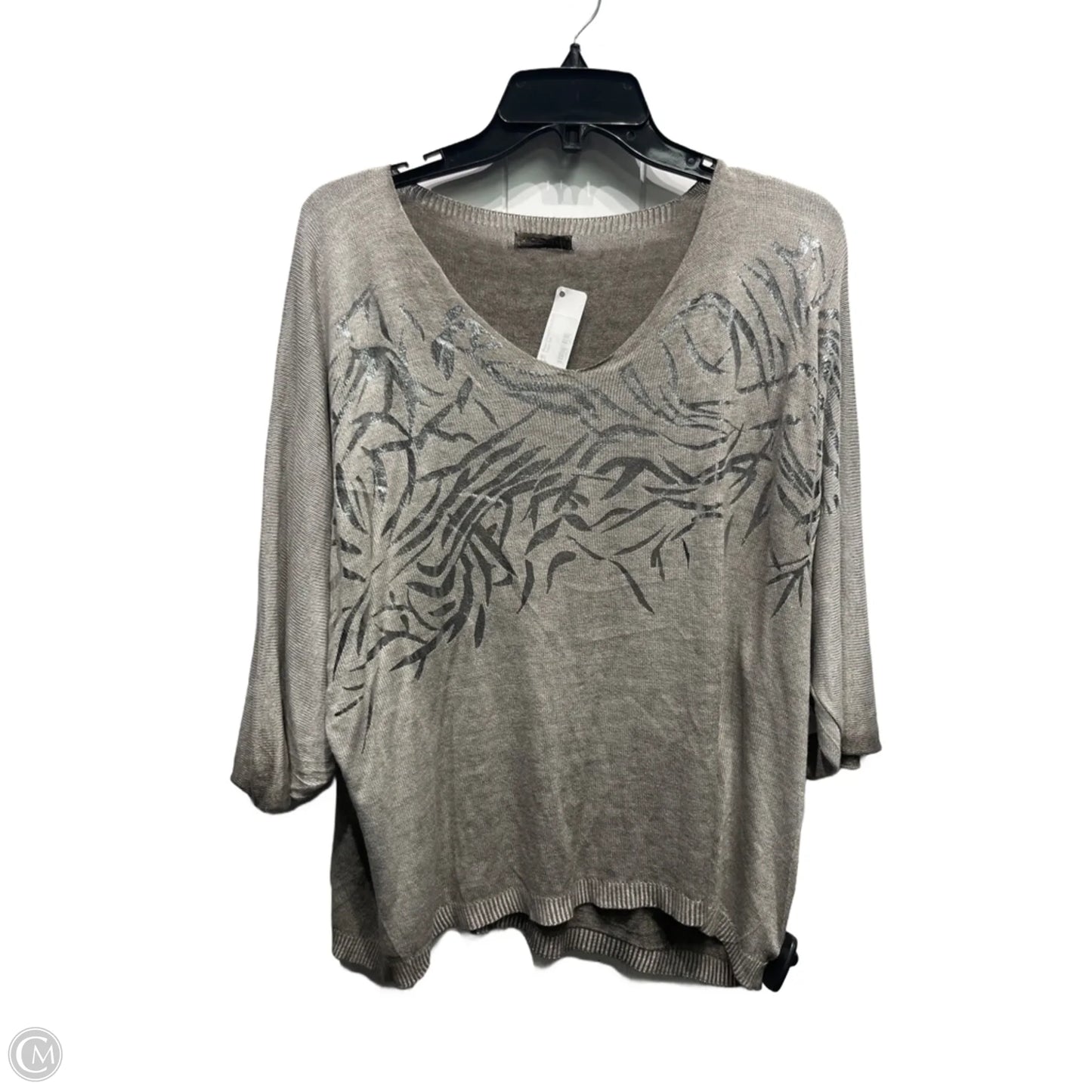 Top Short Sleeve By M Made In Italy In Grey & Silver, Size: Osfm