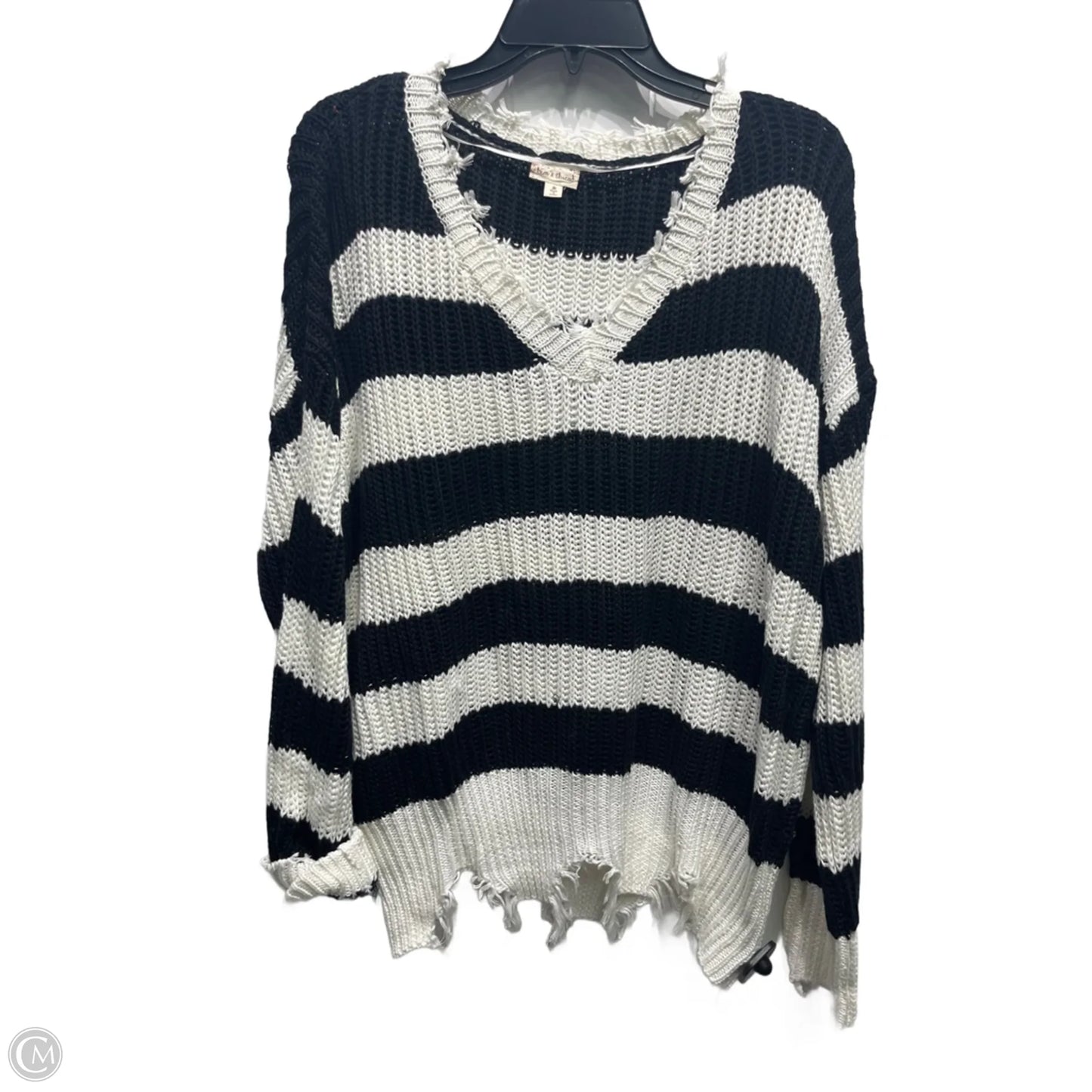 Sweater By Hem & Thread In Black & White, Size: M