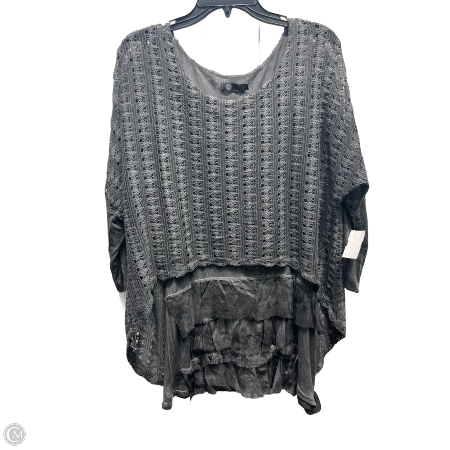 Top Long Sleeve By M Made In Italy In Grey, Size: M
