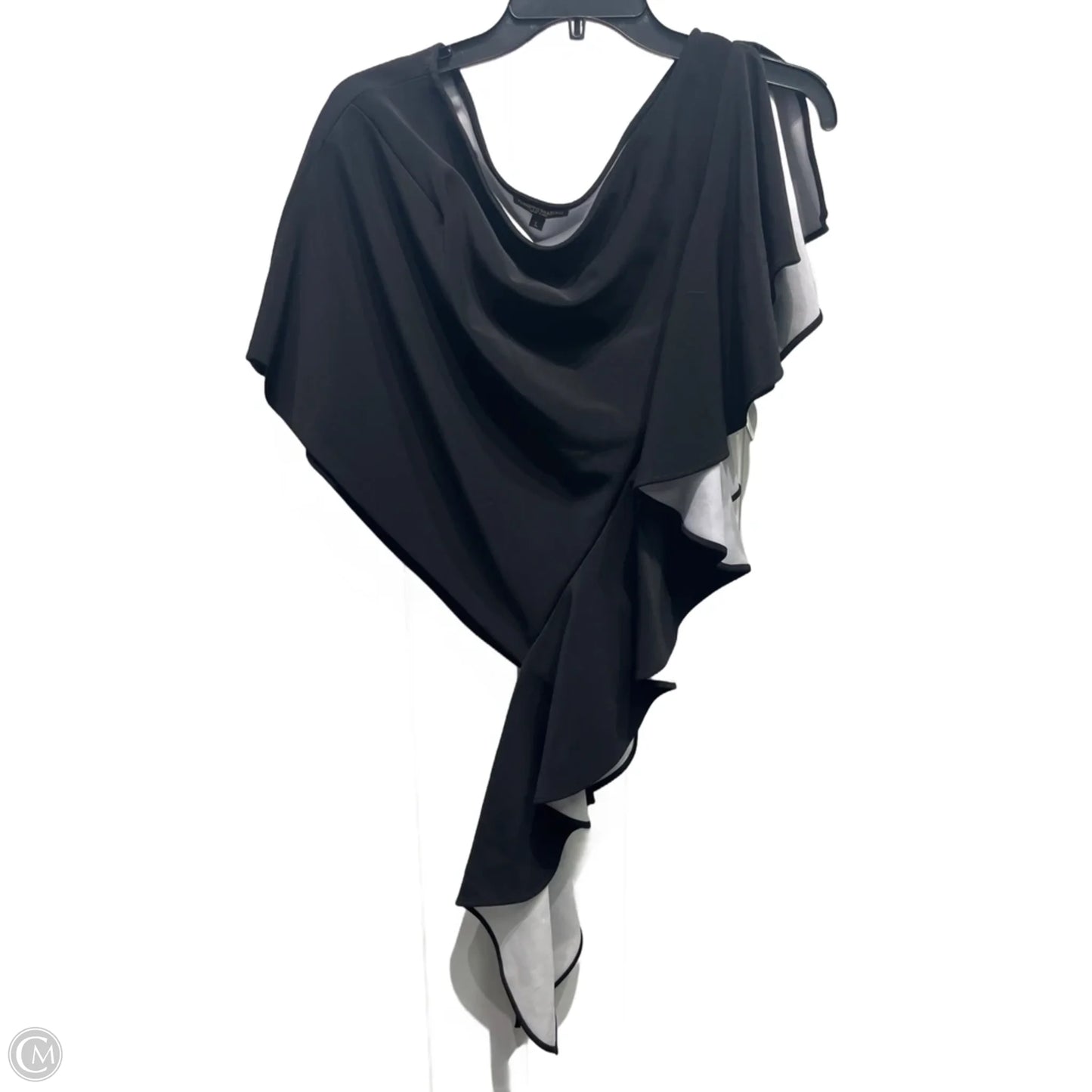 Blouse Short Sleeve By Alberto Makali In Black & White, Size: L