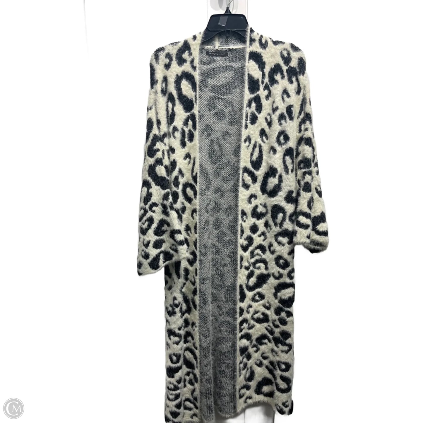 Sweater Cardigan By Do Everything In Love In Grey & White, Size: Osfm