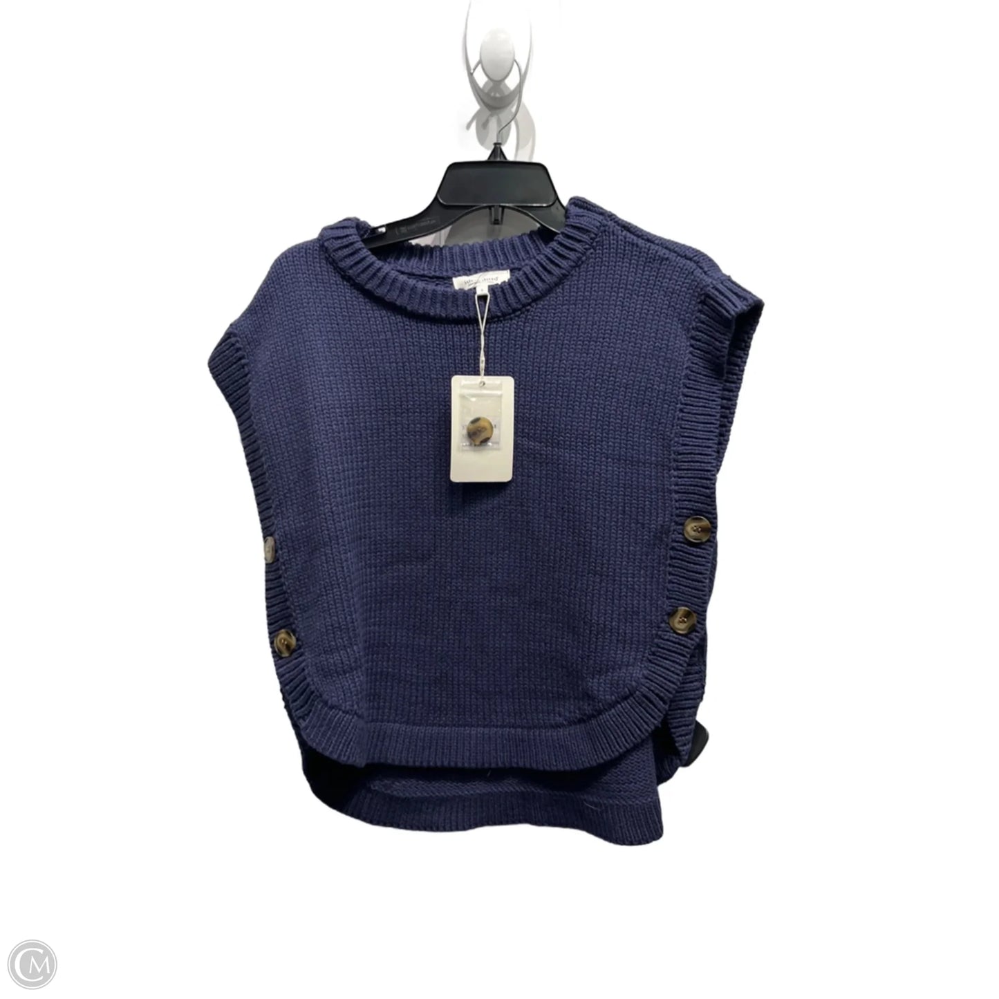 Sweater Short Sleeve By Idem Ditto In Navy, Size: S