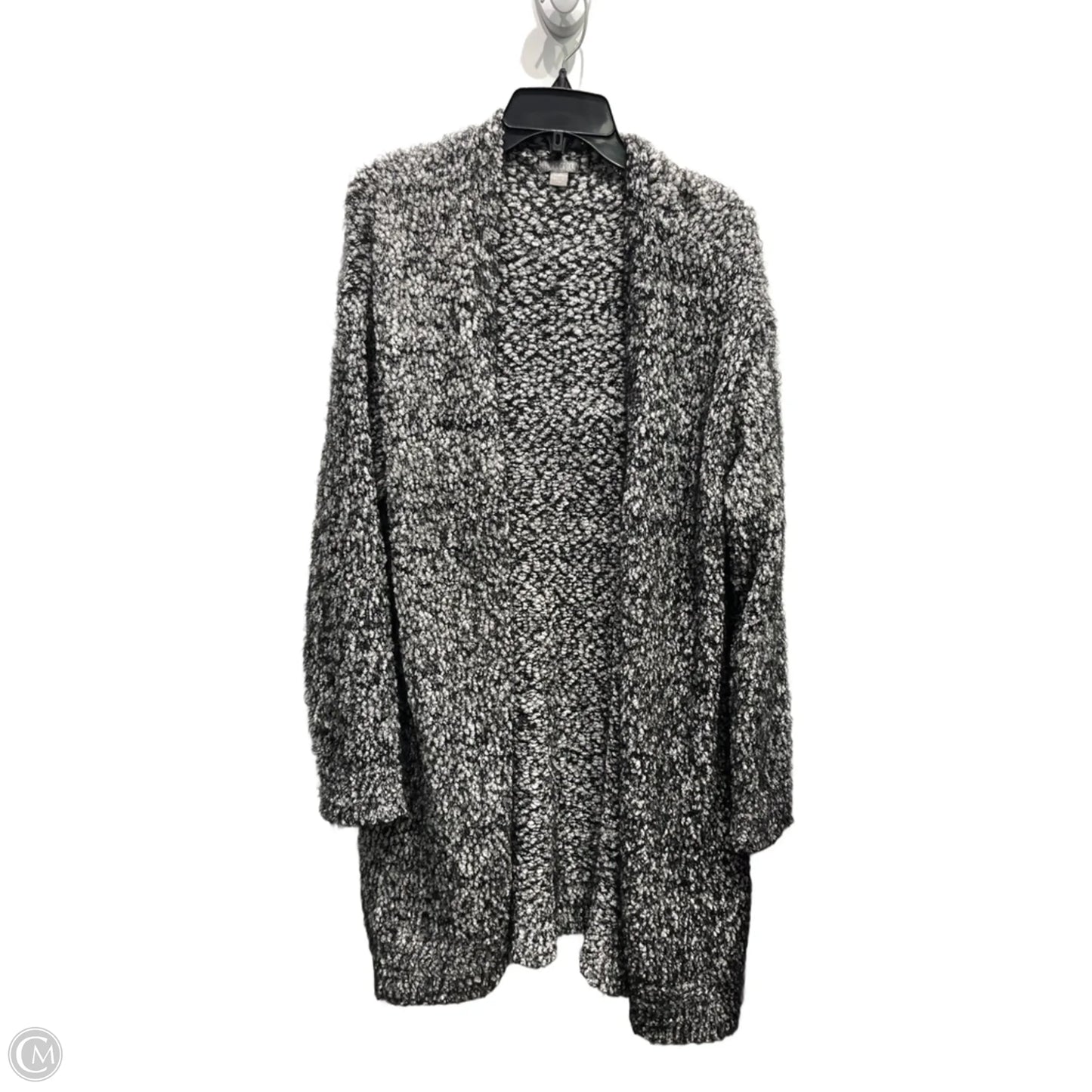 Sweater Cardigan By Falls Creek In Black & White, Size: Xl