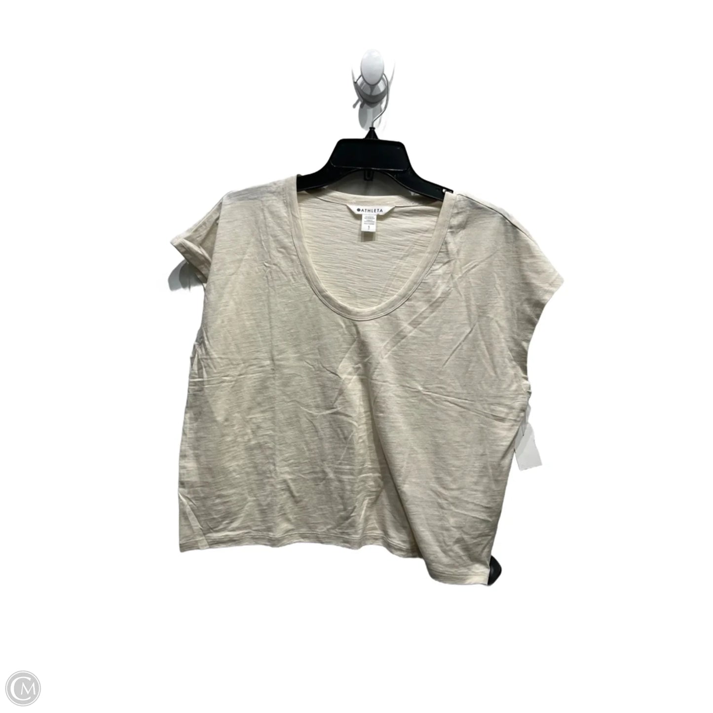 Top Short Sleeve Basic By Athleta In Cream, Size: S