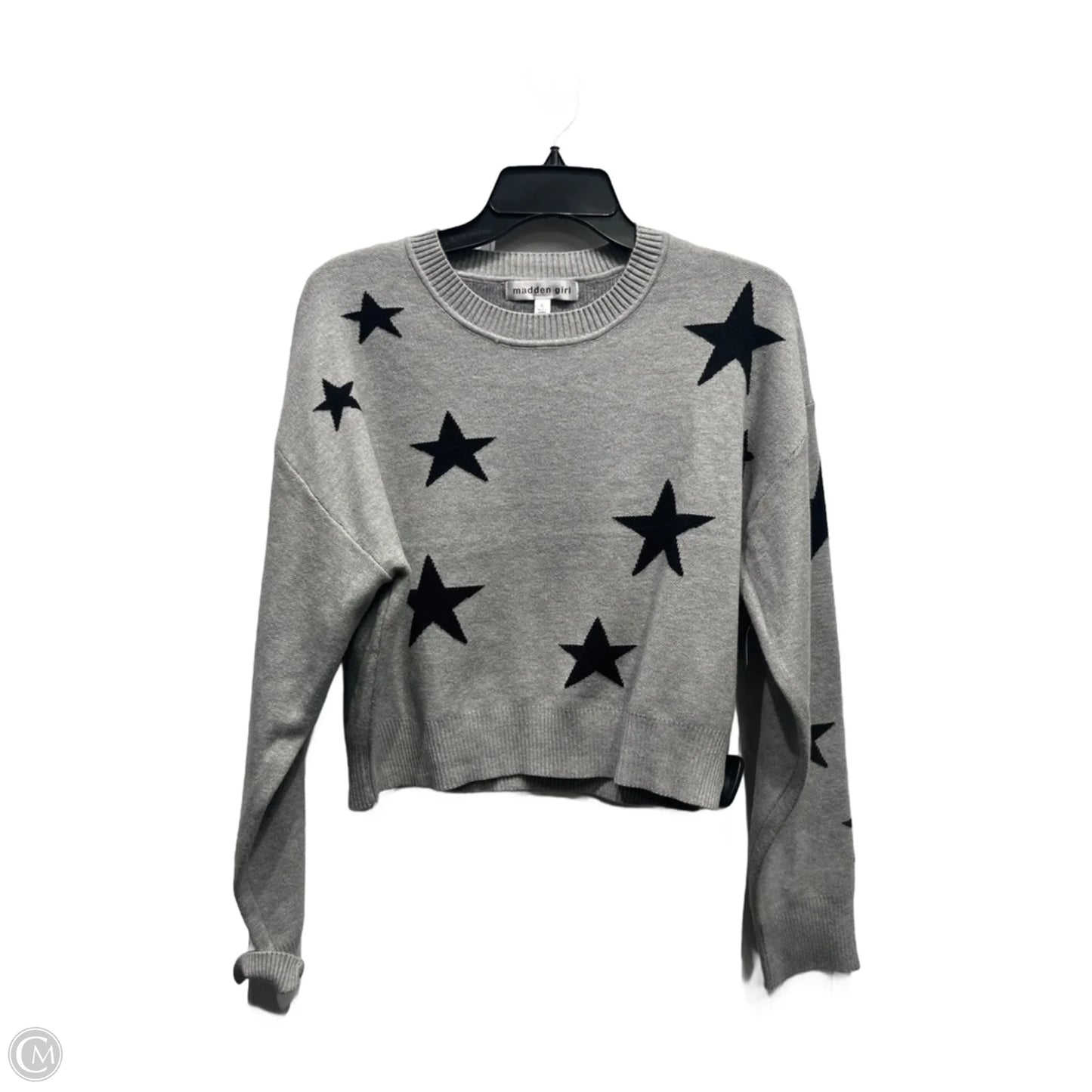 Sweater By Madden Girl In Black & Grey, Size: L