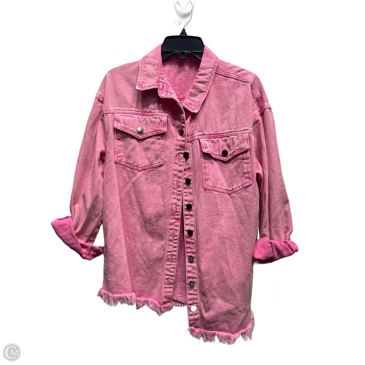 Jacket Denim By Clothes Mentor In Pink, Size: M