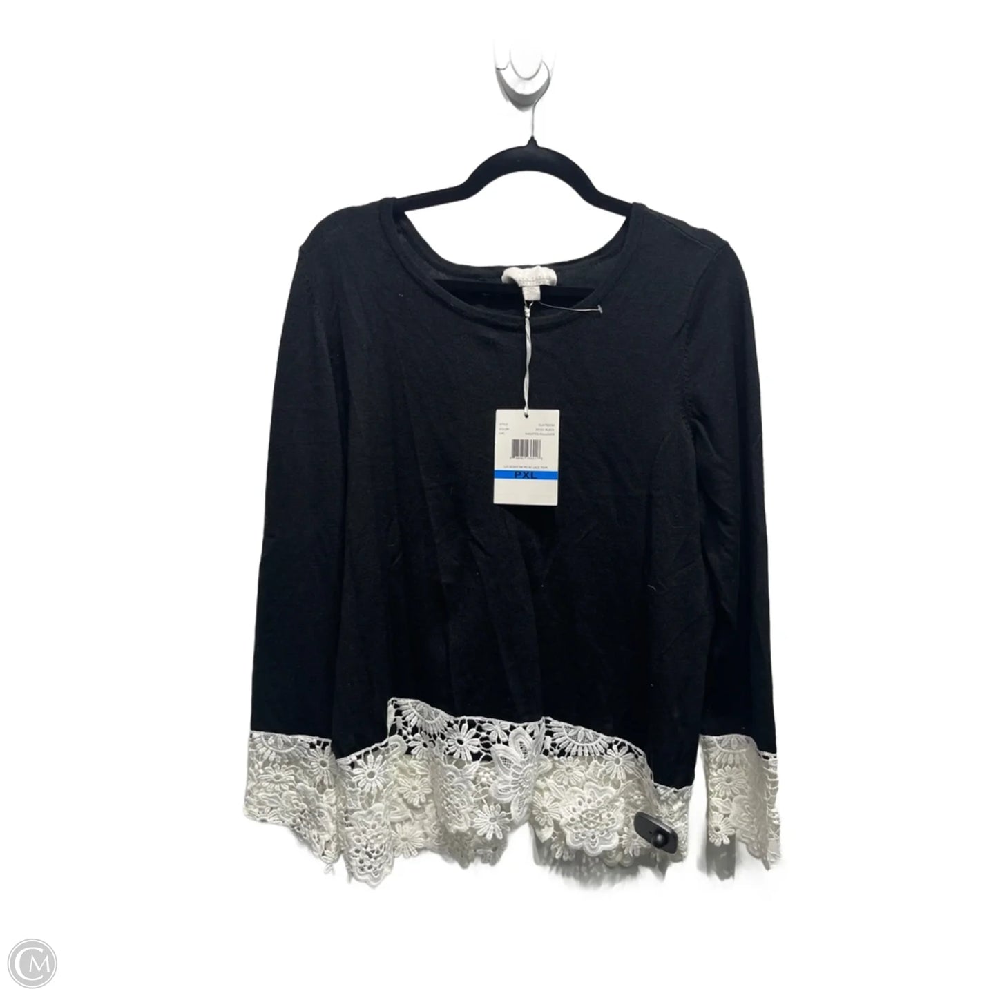 Sweater By Carolyn Taylor In Black & White, Size: Xl