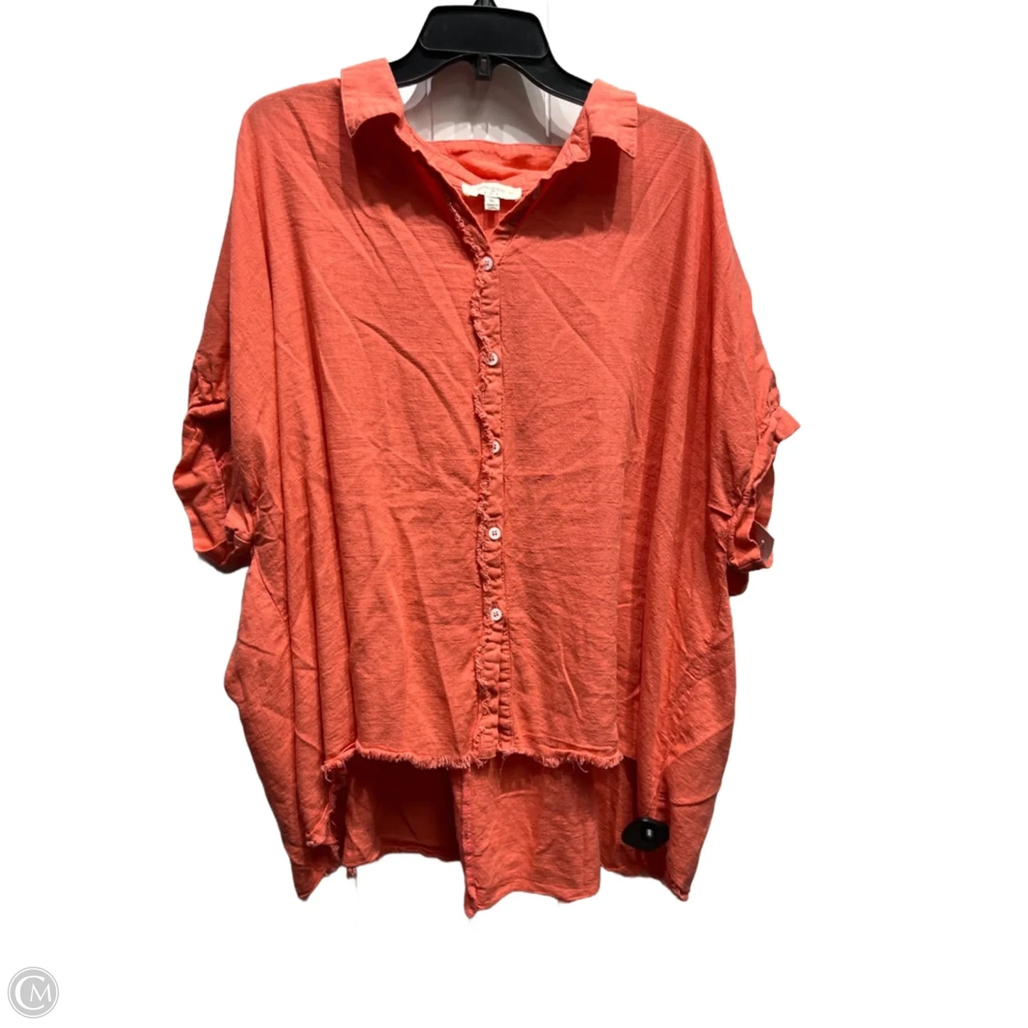 Tunic Short Sleeve By Umgee In Coral, Size: 1x