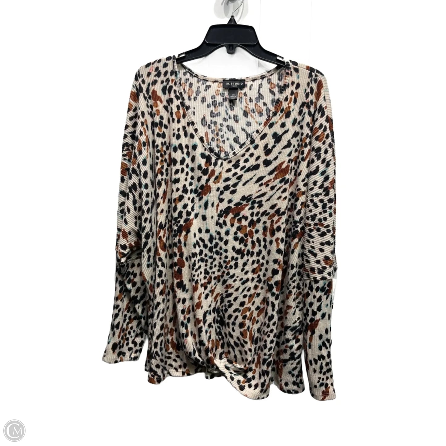 Top Long Sleeve By In Studio In Animal Print, Size: 3x