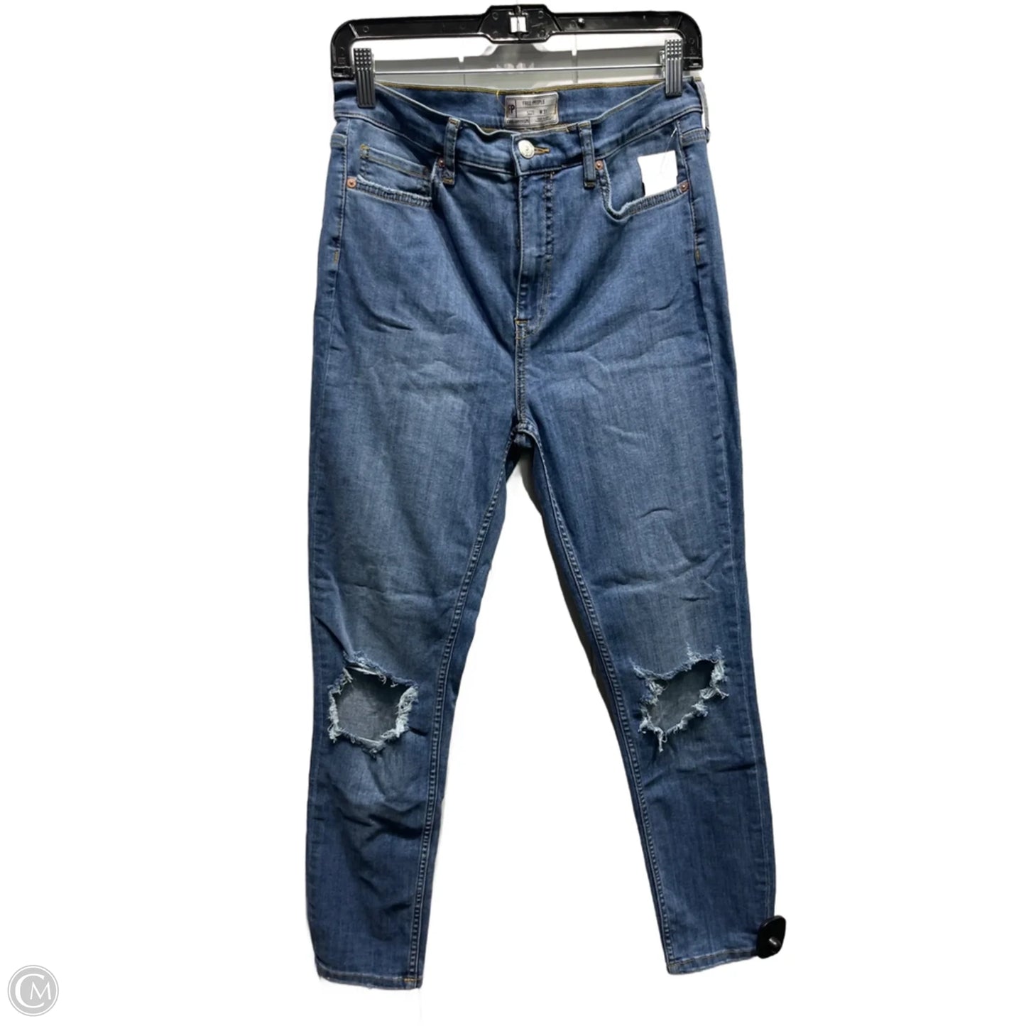 Jeans Skinny By Free People In Blue Denim, Size: 10