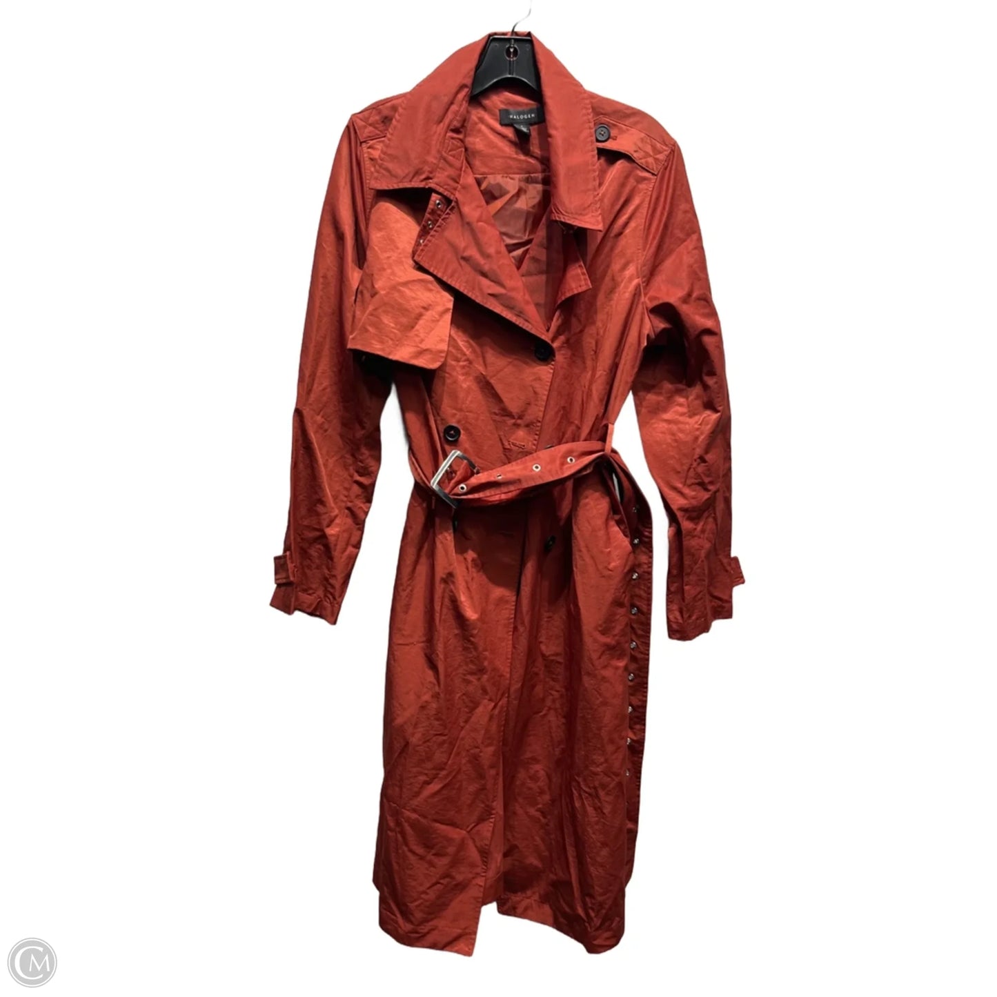 Coat Trench Coat By Halogen In Orange, Size: L