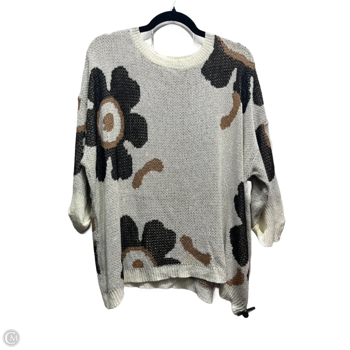 Sweater Short Sleeve By Jodifl In Black & Tan, Size: S