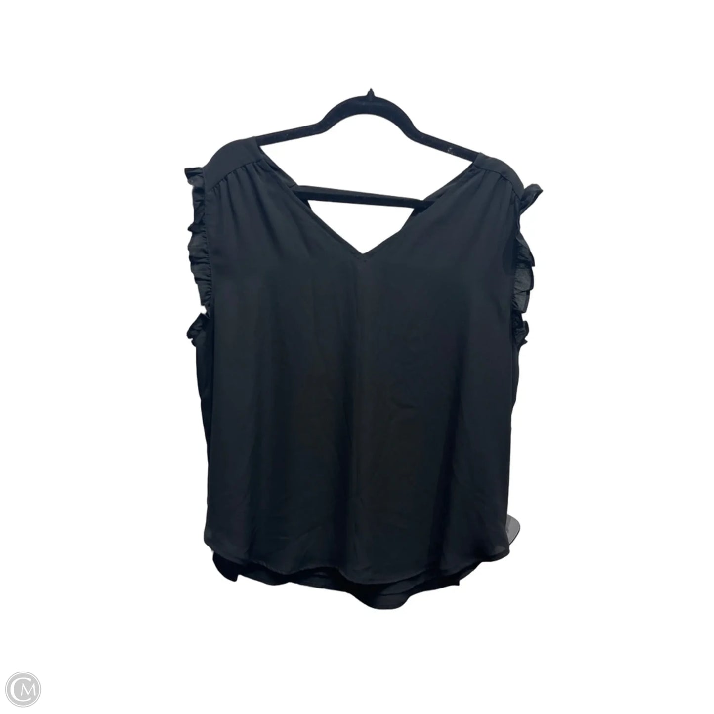 Top Short Sleeve By Versona In Black, Size: Xl