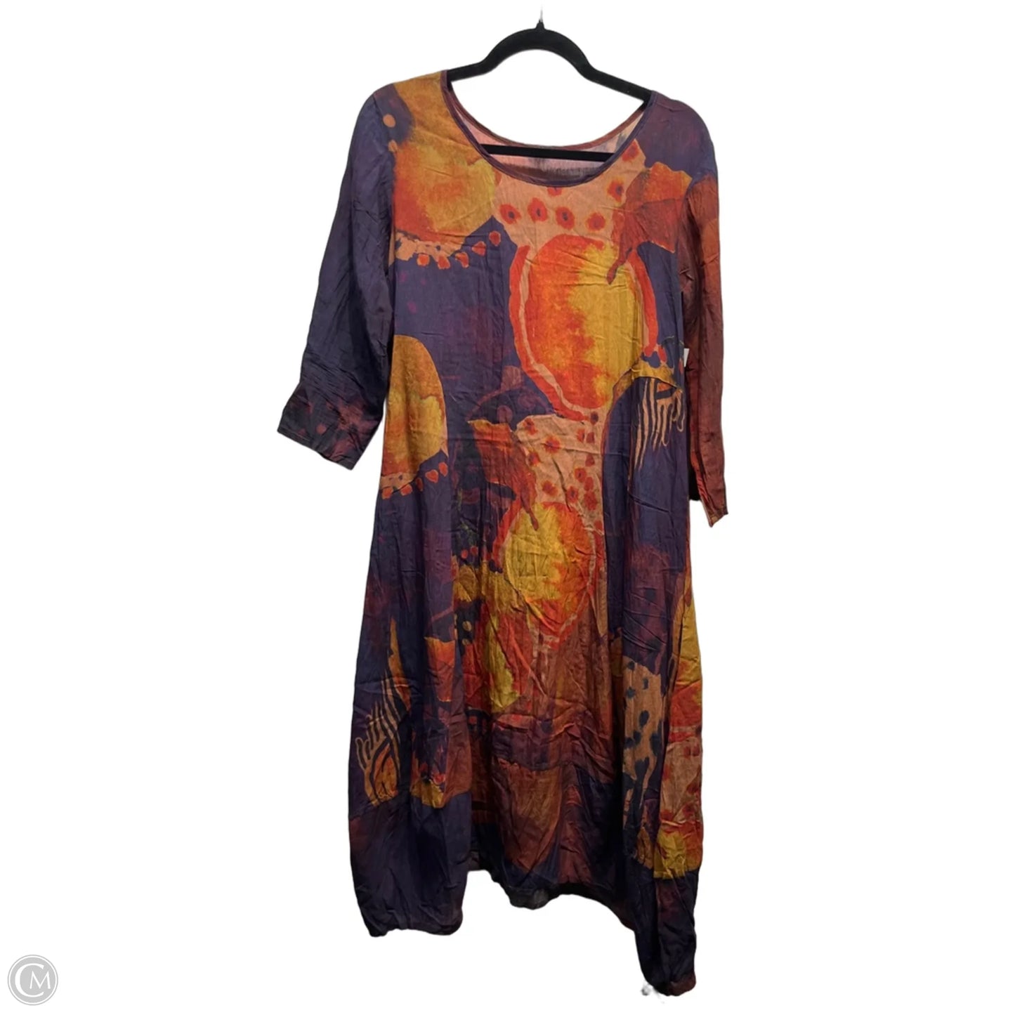 Dress Casual Midi By shana In Orange & Purple, Size: Xs