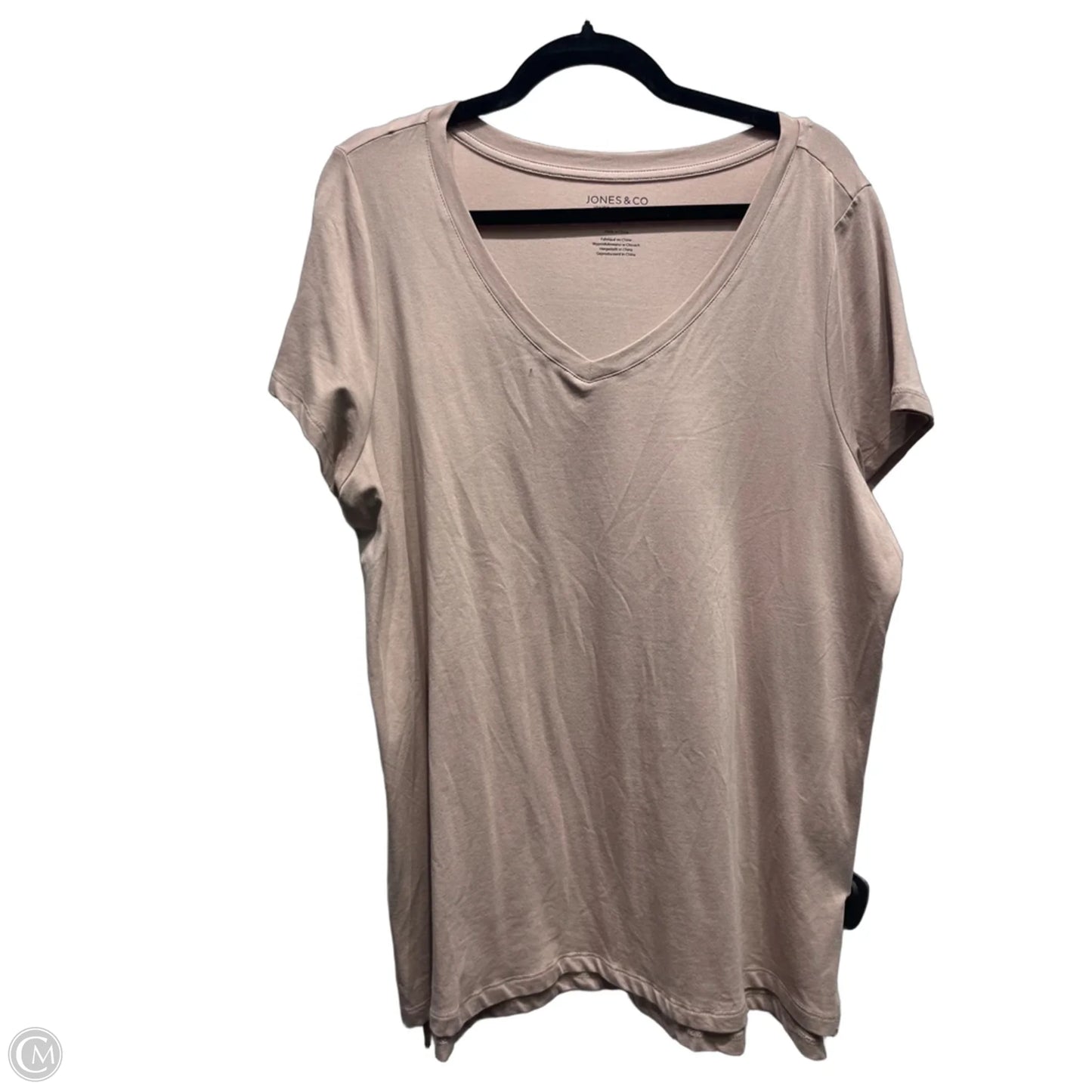 Top Short Sleeve Basic By Jones And Co In Purple, Size: 1x