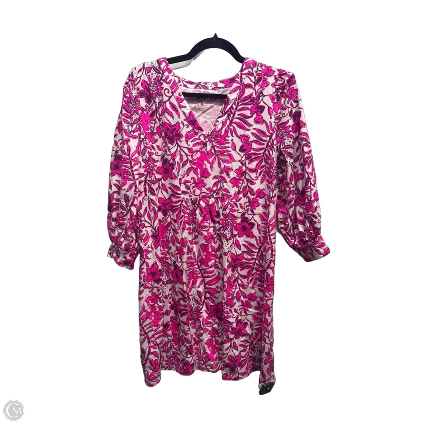 Dress Designer By Lilly Pulitzer In Pink & White, Size: M