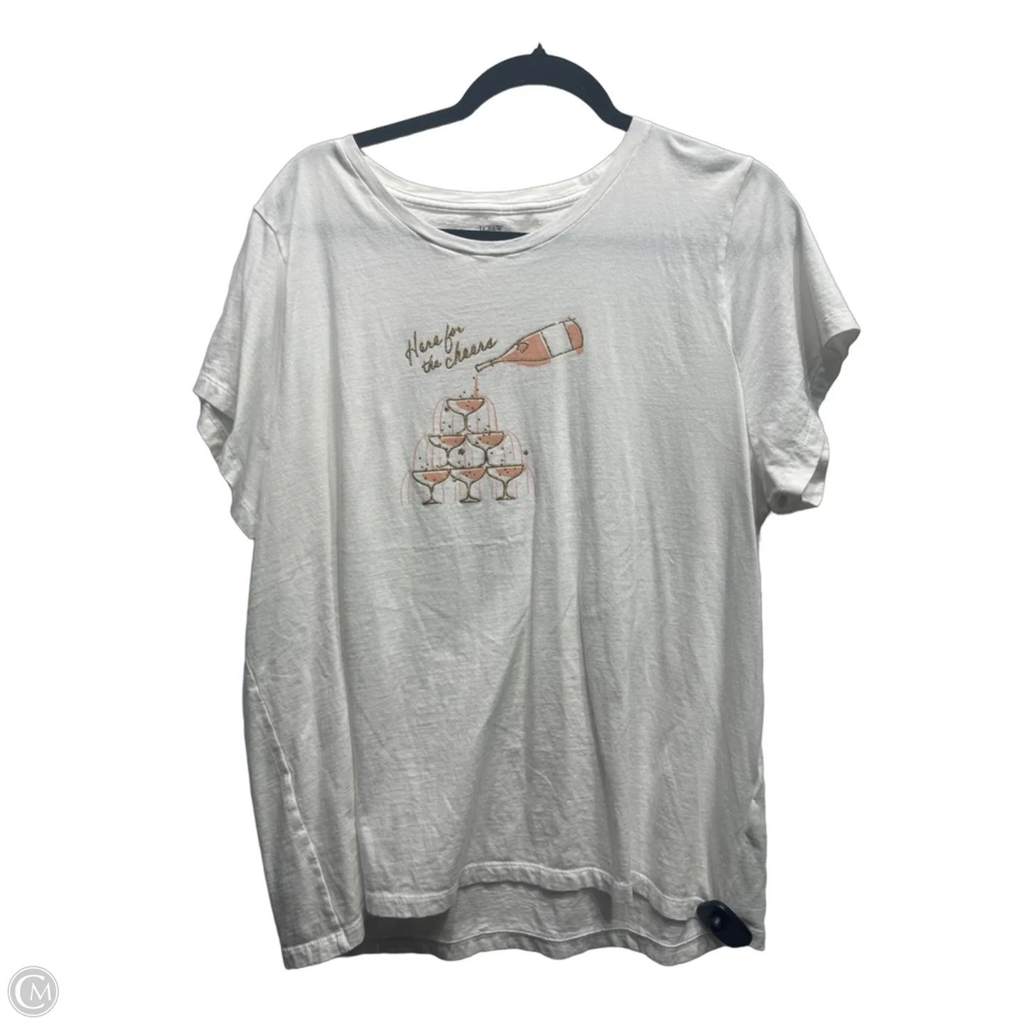 Top Short Sleeve By J. Crew In Orange & White, Size: 2x