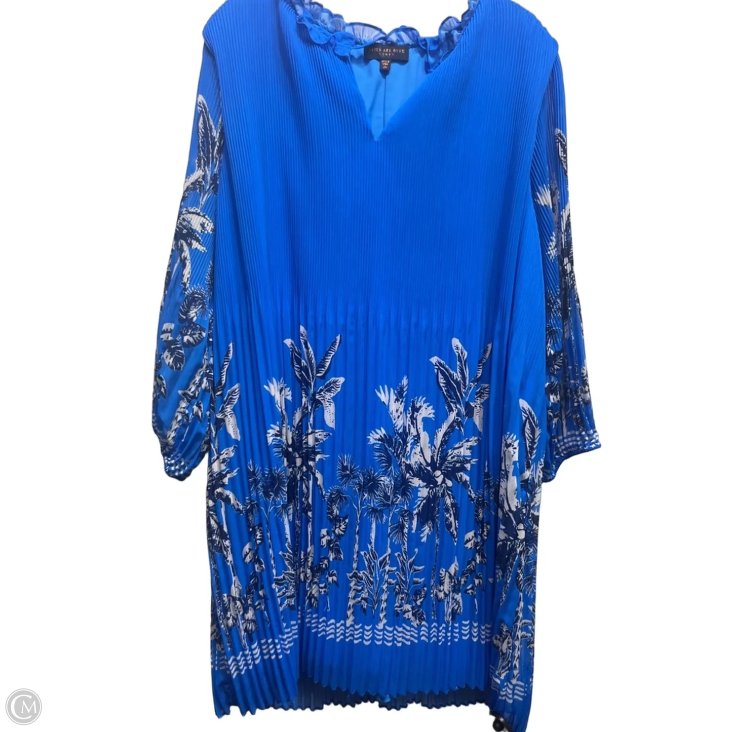 Dress Work By Skies Are Blue In Blue & White, Size: 2x
