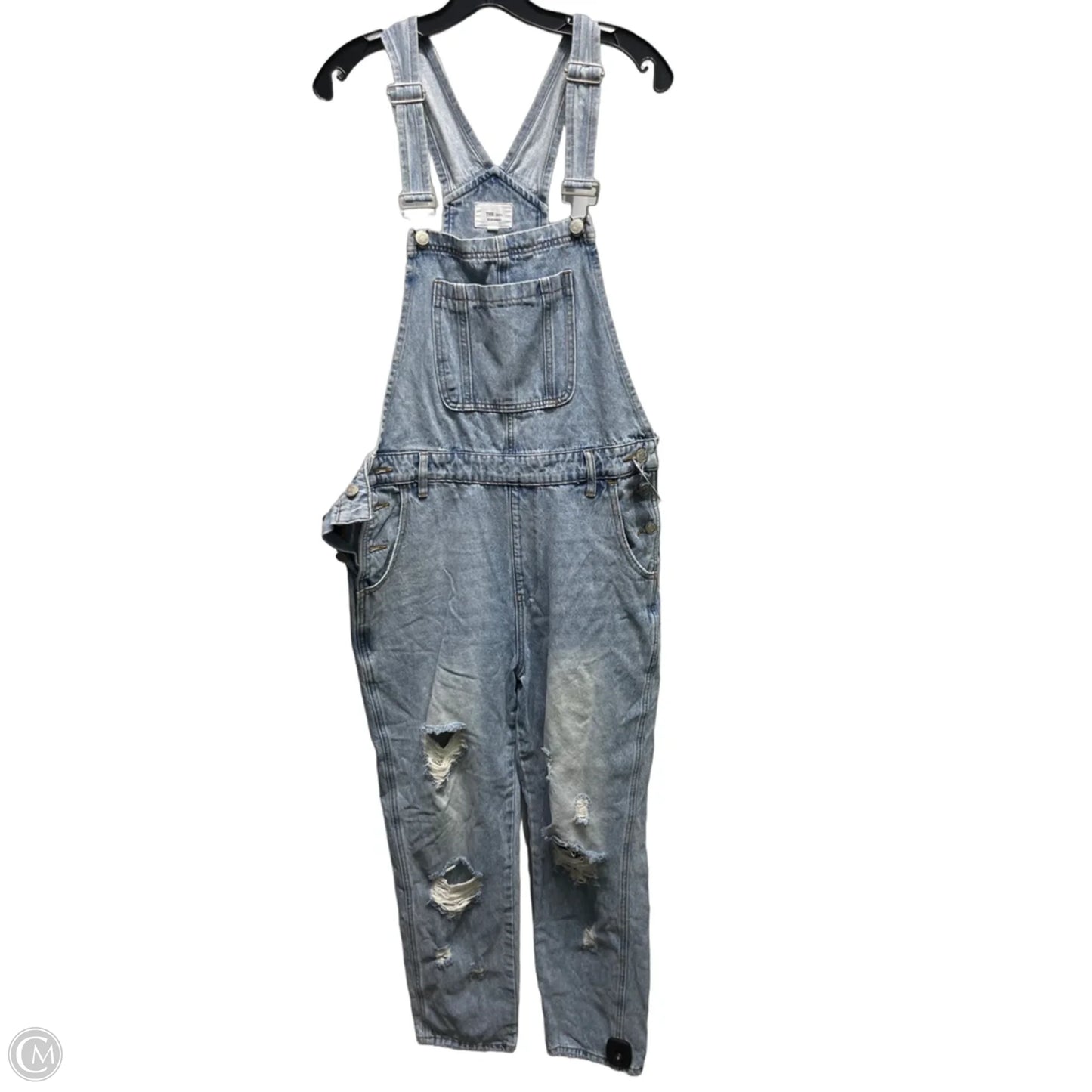 Overalls By Clothes Mentor In Blue Denim, Size: L