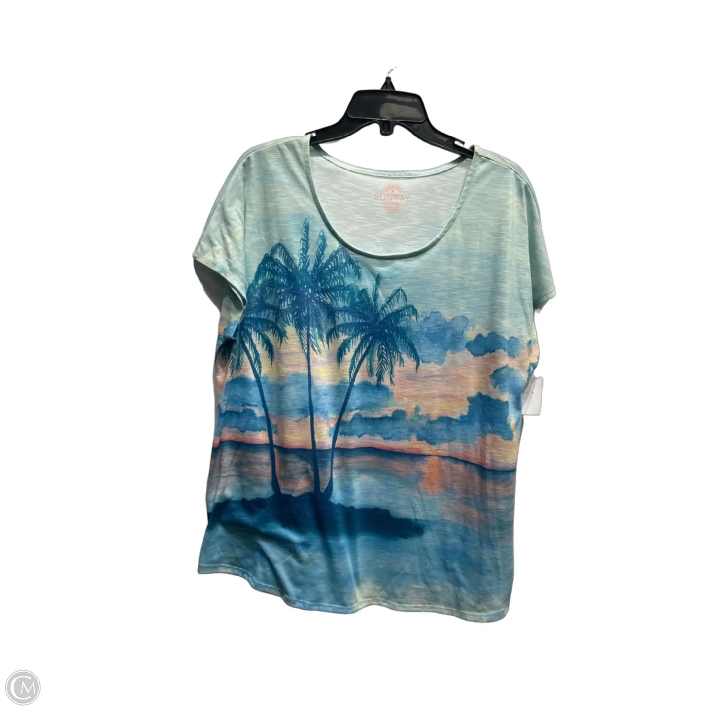 Top Short Sleeve By sun bay In Blue & Green, Size: Xl