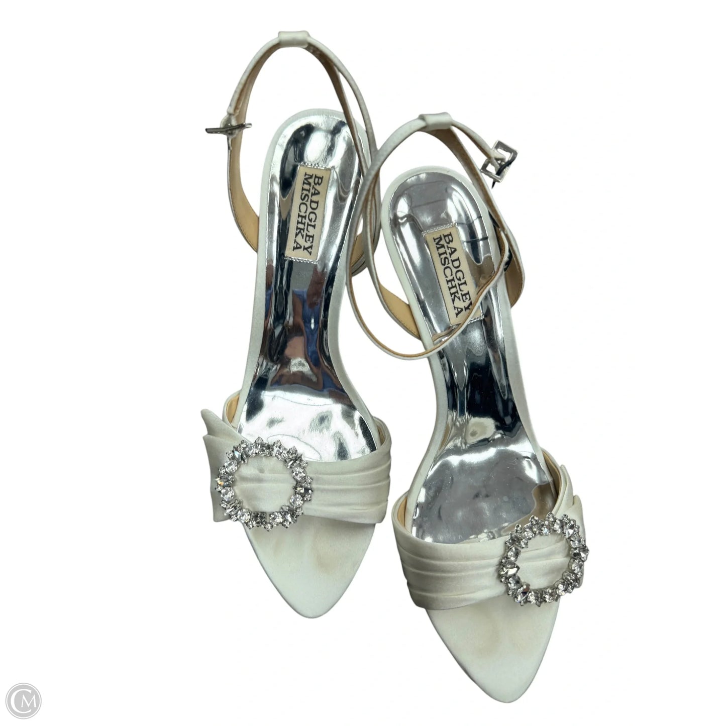 Sandals Heels Stiletto By Badgley Mischka In White, Size: 8