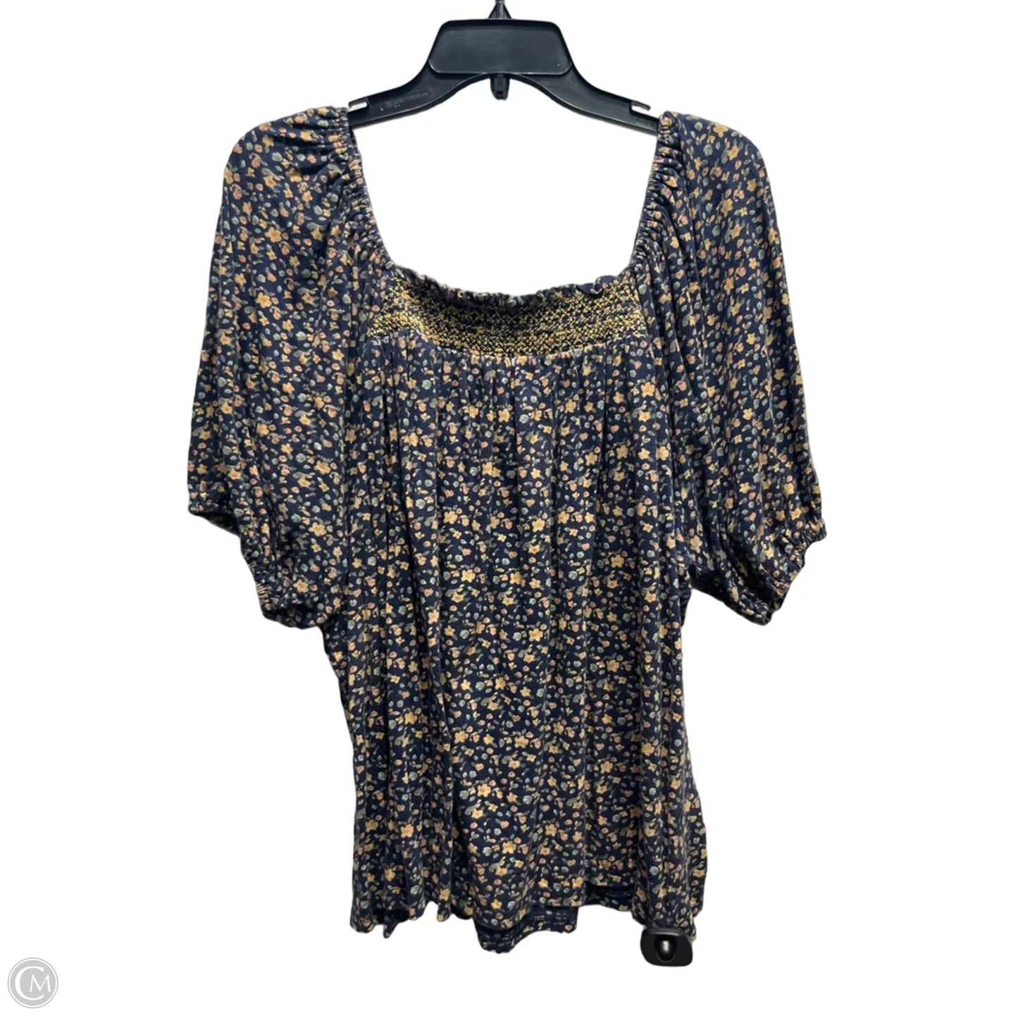 Top Short Sleeve By Wonderly In Blue & Yellow, Size: Xxl