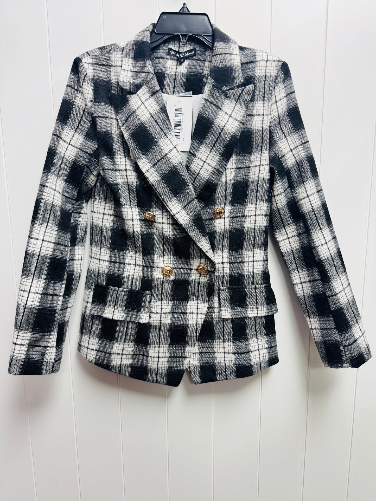 Blazer By Attitude In Black & White, Size: S