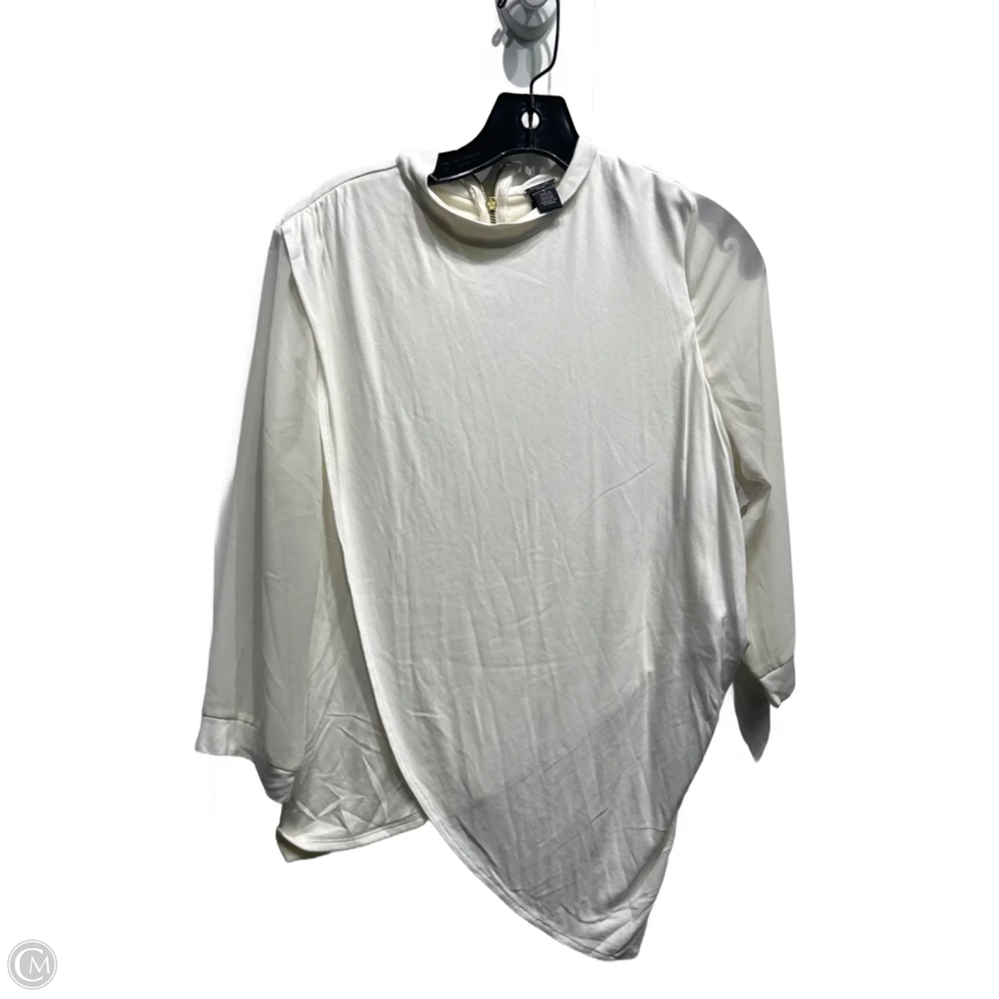 Blouse Long Sleeve By Chicos In Cream, Size: M
