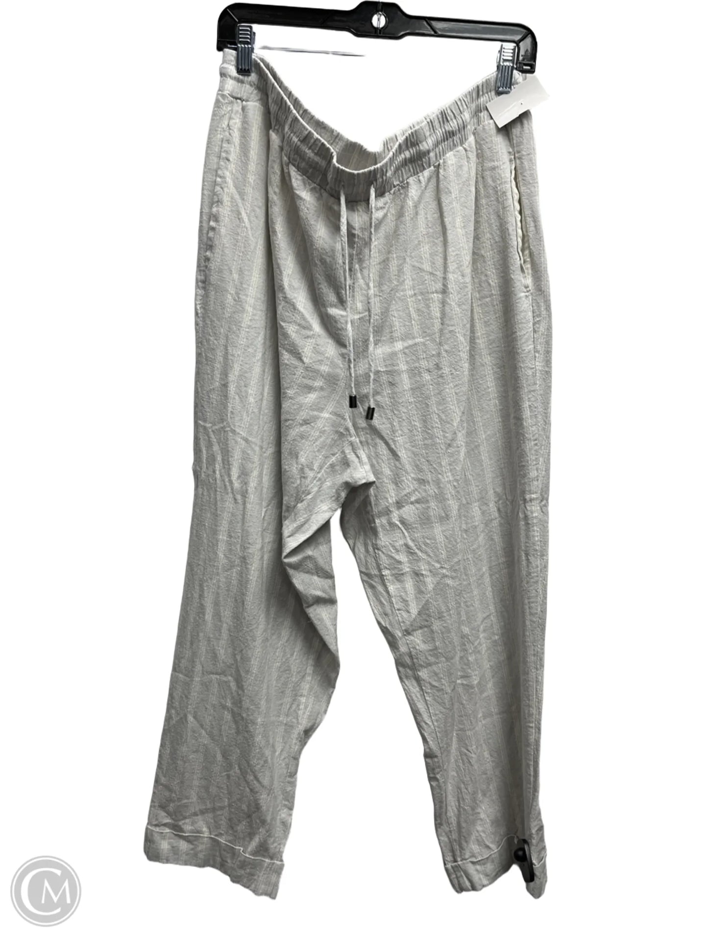 Pants Linen By Cable And Gauge In Cream & Grey, Size: Xl