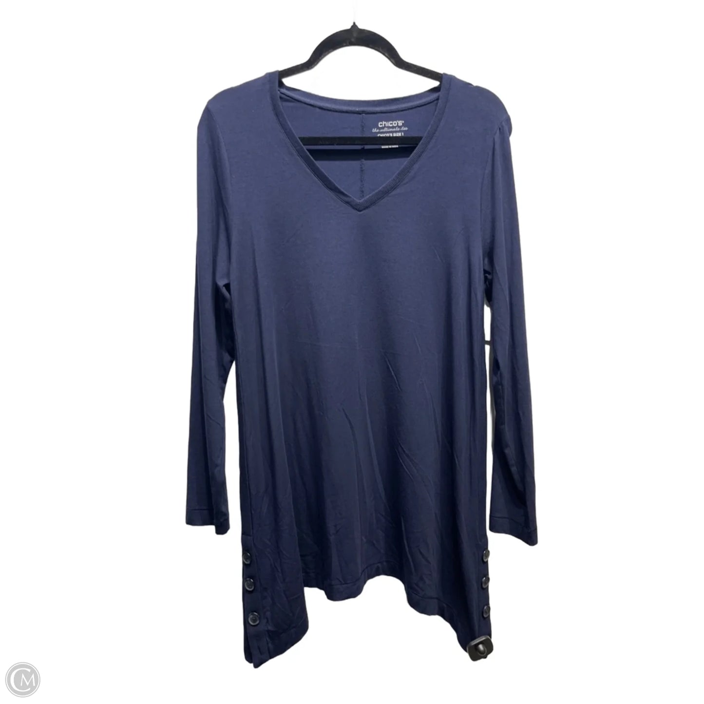Tunic Long Sleeve By Chicos In Navy, Size: M
