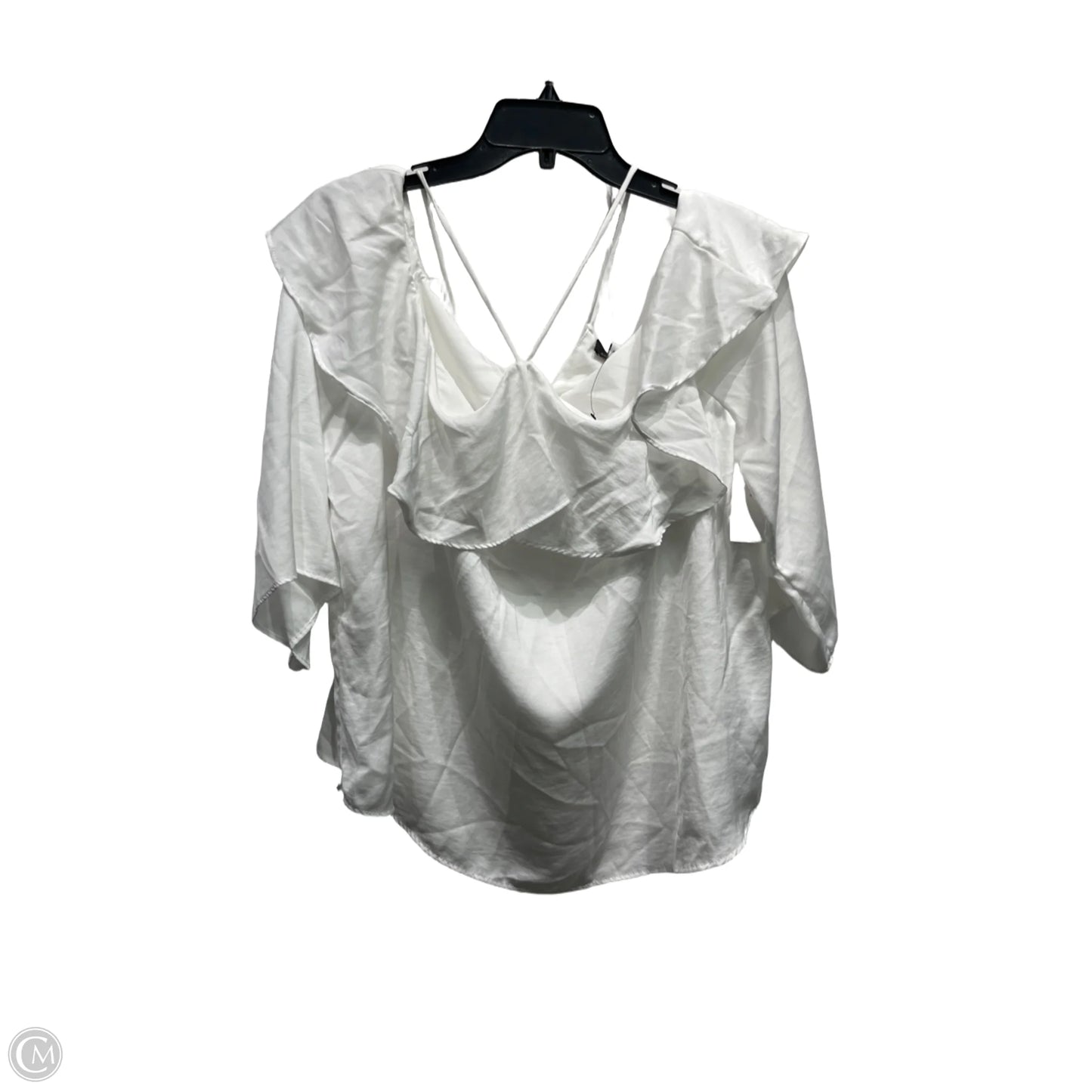 Blouse 3/4 Sleeve By Clothes Mentor In White, Size: M