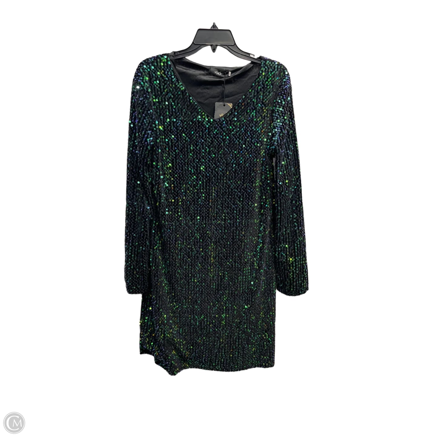 Dress Party Short By Clothes Mentor In Black & Green, Size: Xl