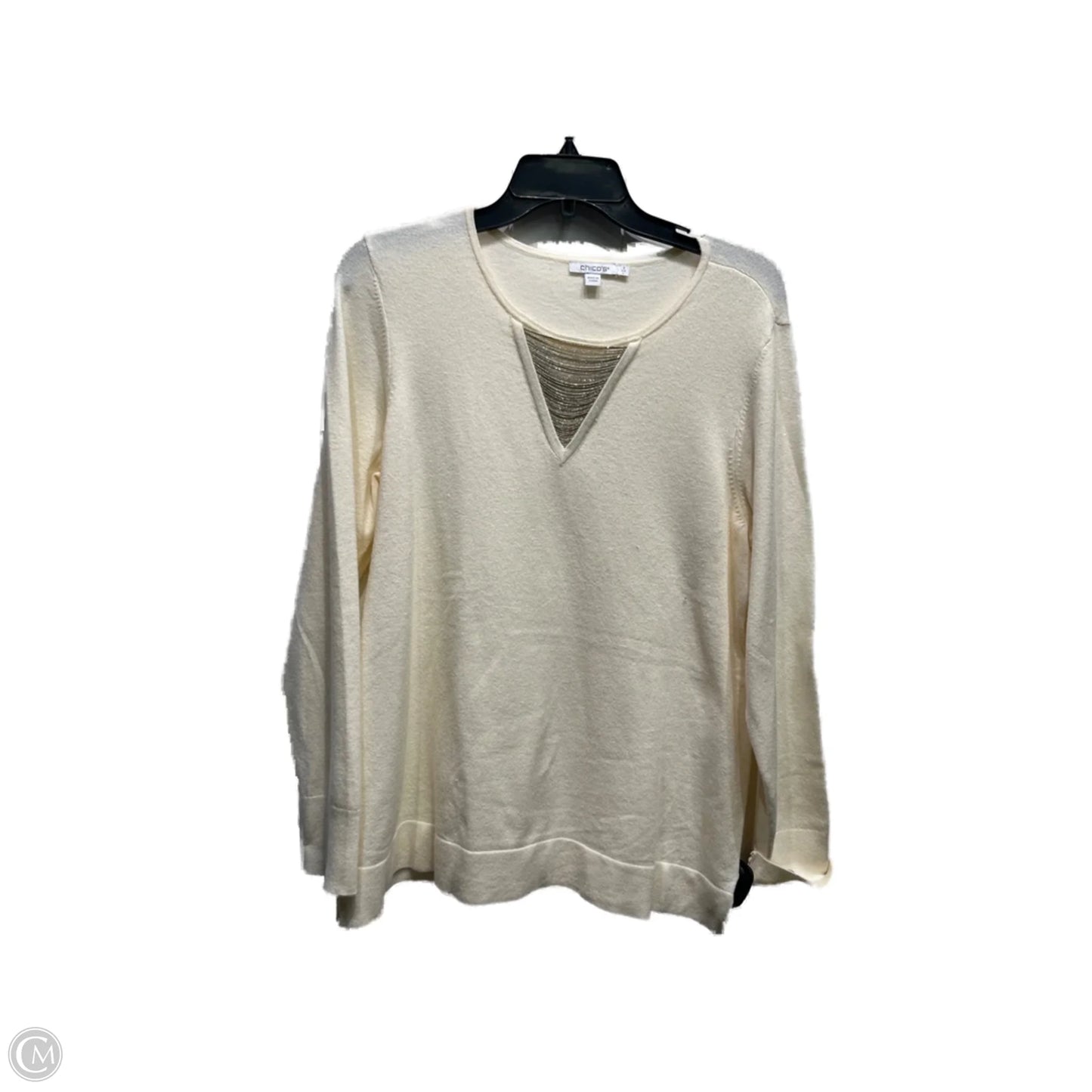 Sweater By Chicos In Cream, Size: L