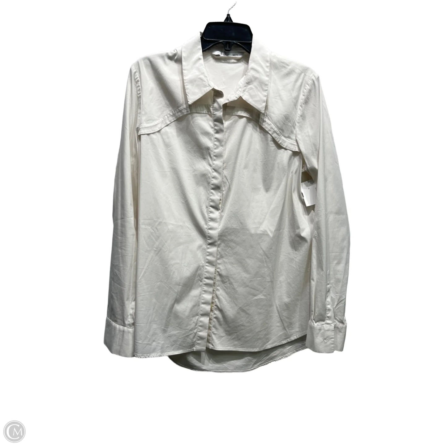 Top Long Sleeve Designer By Diane Von Furstenberg In White, Size: M