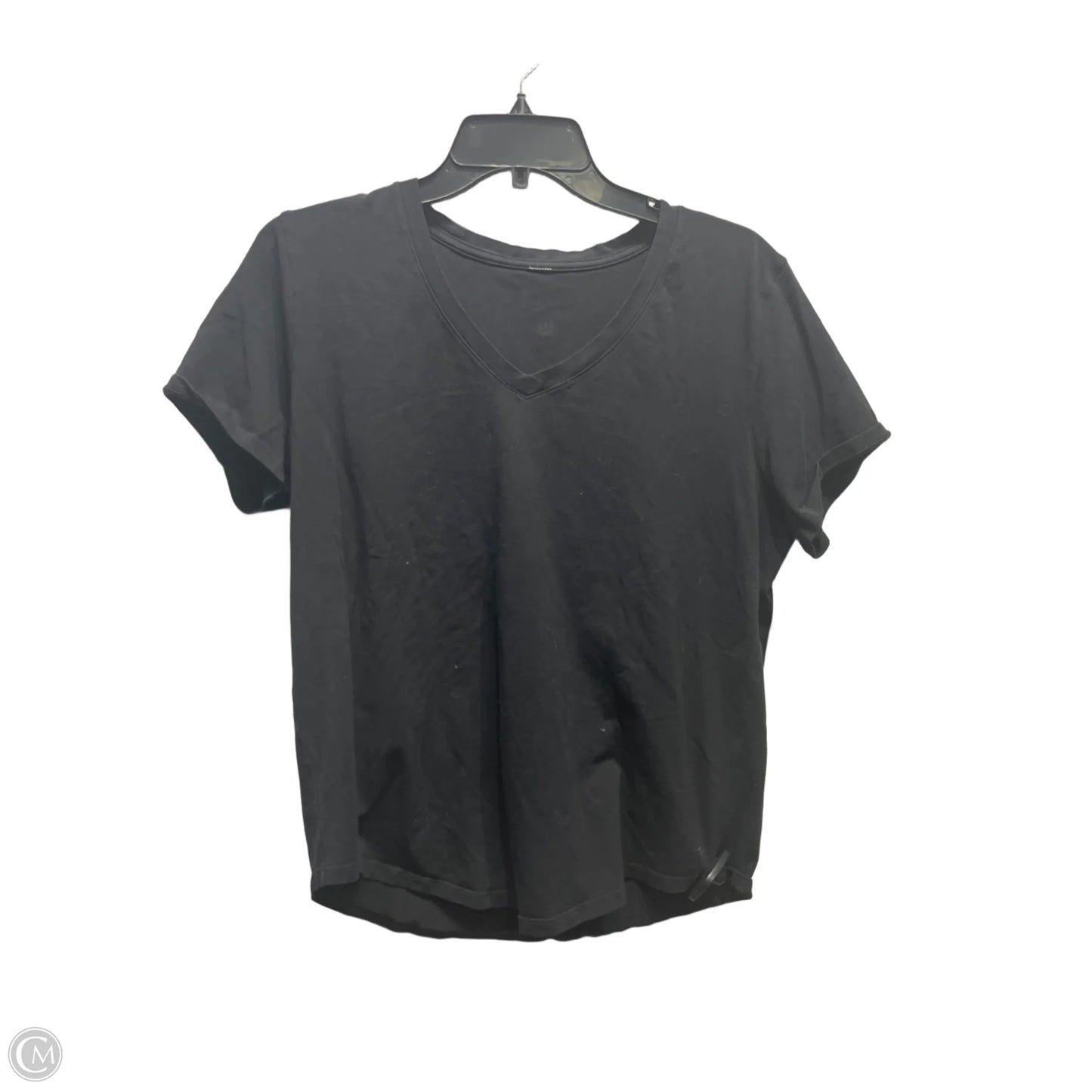 Athletic Top Short Sleeve By Lululemon In Black, Size: M