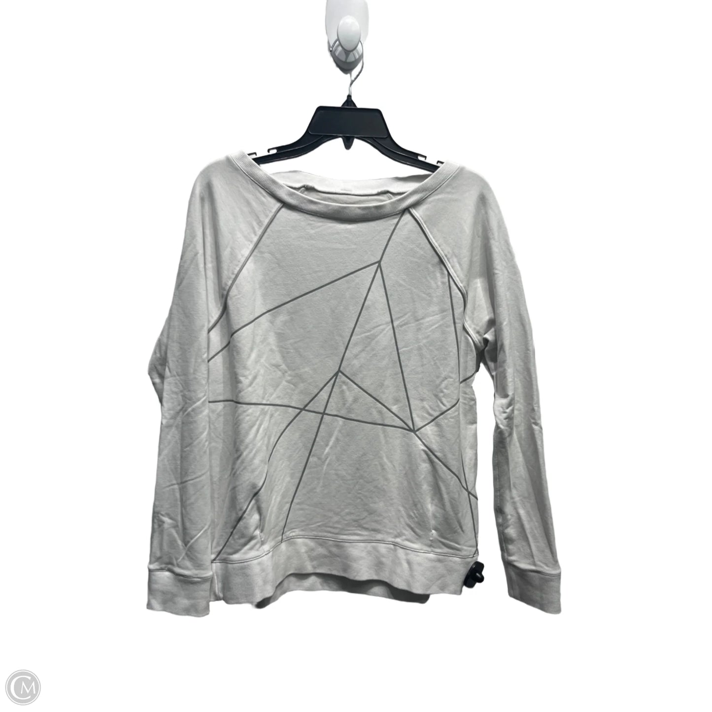 Athletic Sweatshirt Crewneck By Lululemon In Grey & White, Size: M