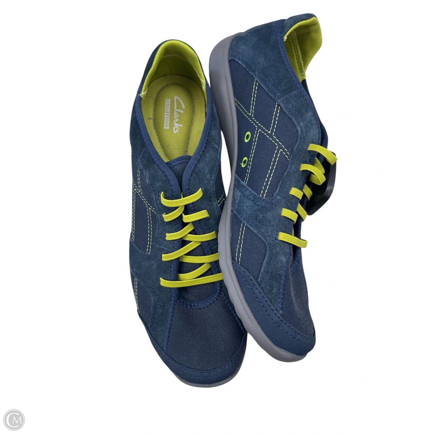 Shoes Sneakers By Clarks In Blue & Green, Size: 9